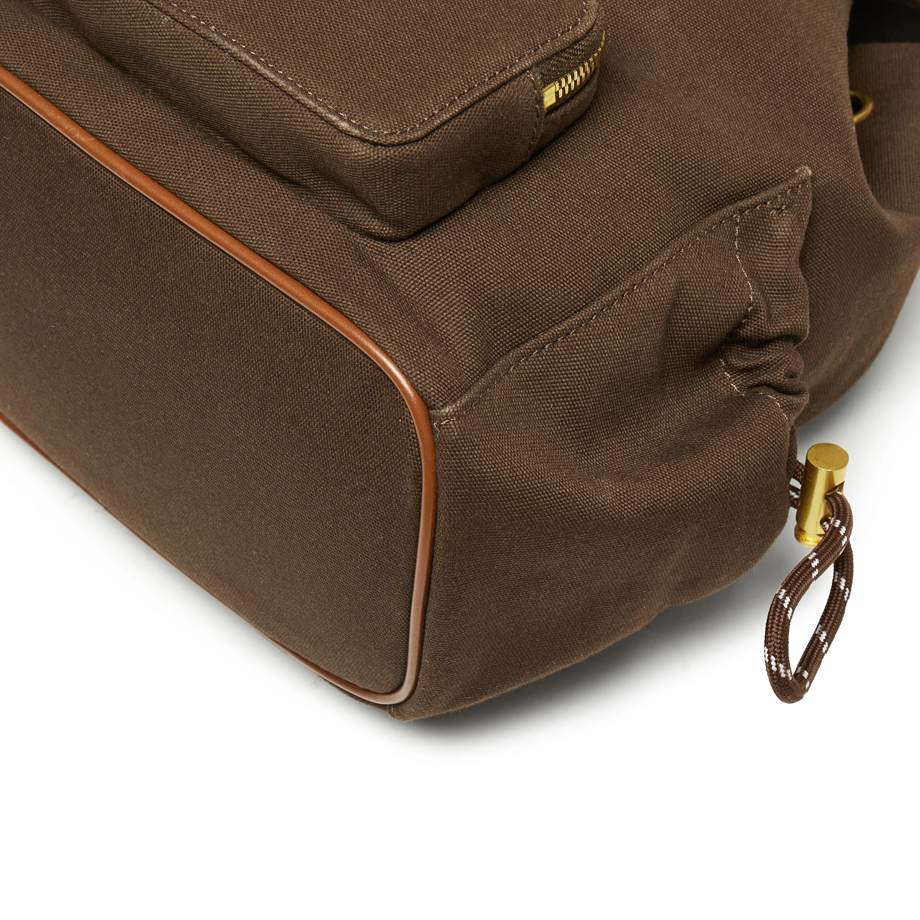 Backpack -  Vintage Backpack with Leather Trim X8389 - Image 6