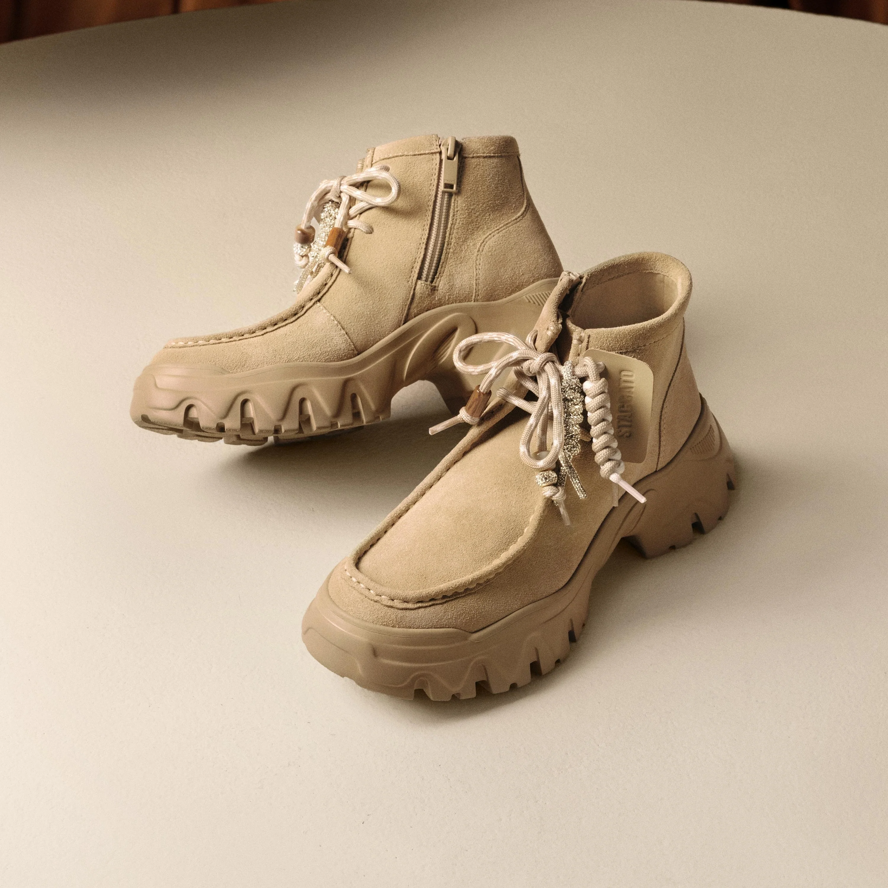 Boots - Chunky Suede Ankle Boots EIX02 - Image 5