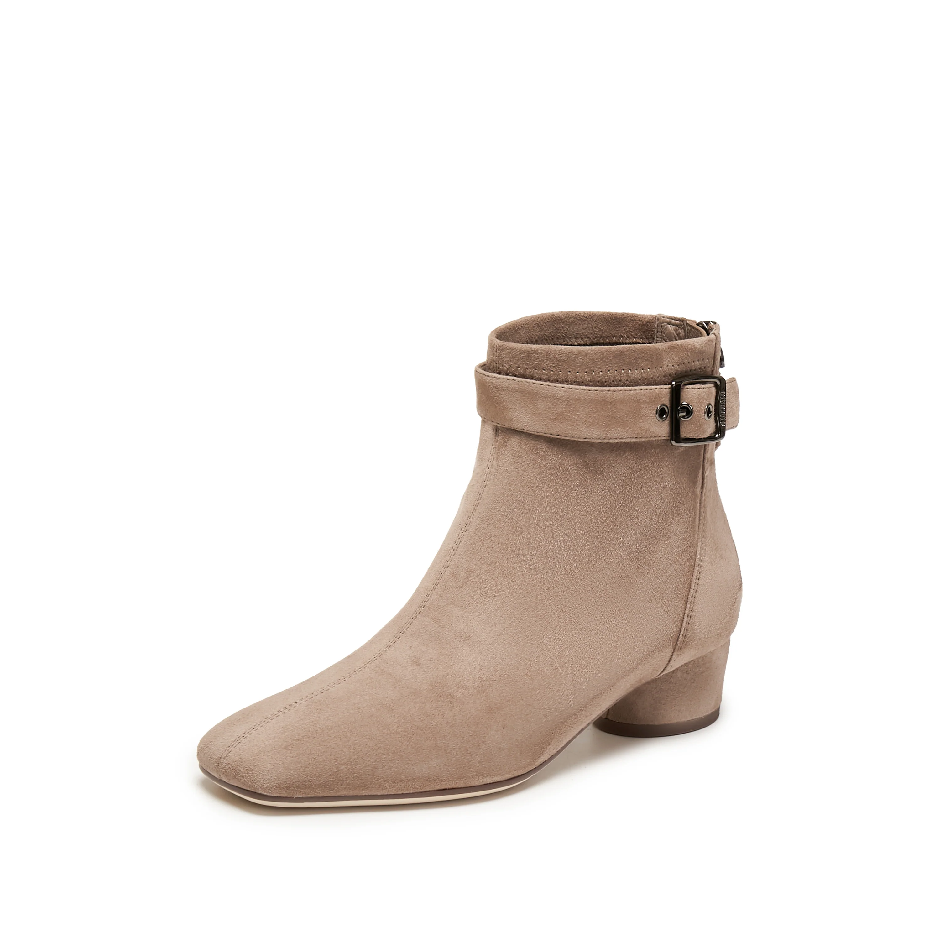Boots - Suede Ankle Boots with Buckle Strap Y8901 - Image 13