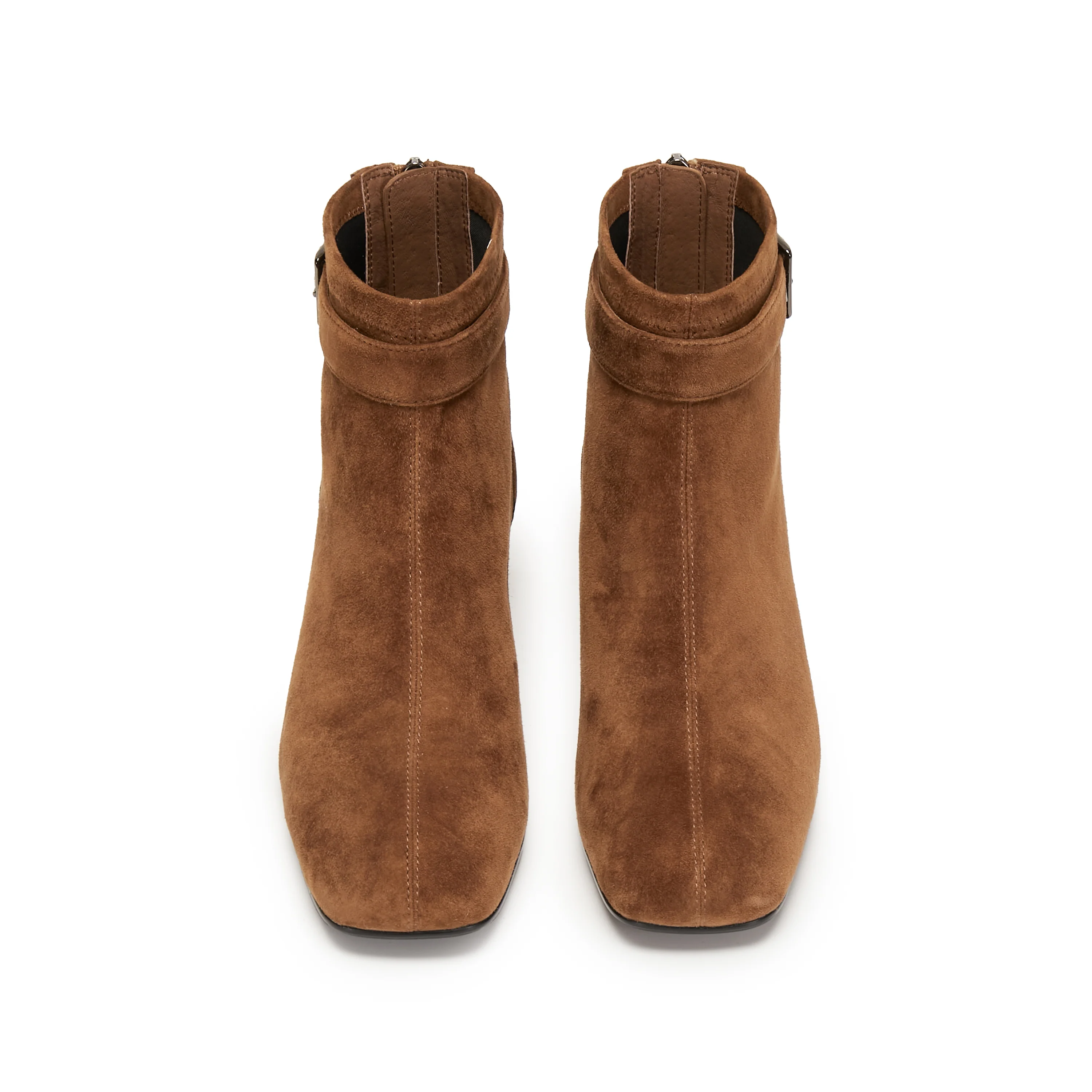 Boots - Suede Ankle Boots with Buckle Strap Y8901 - Image 9