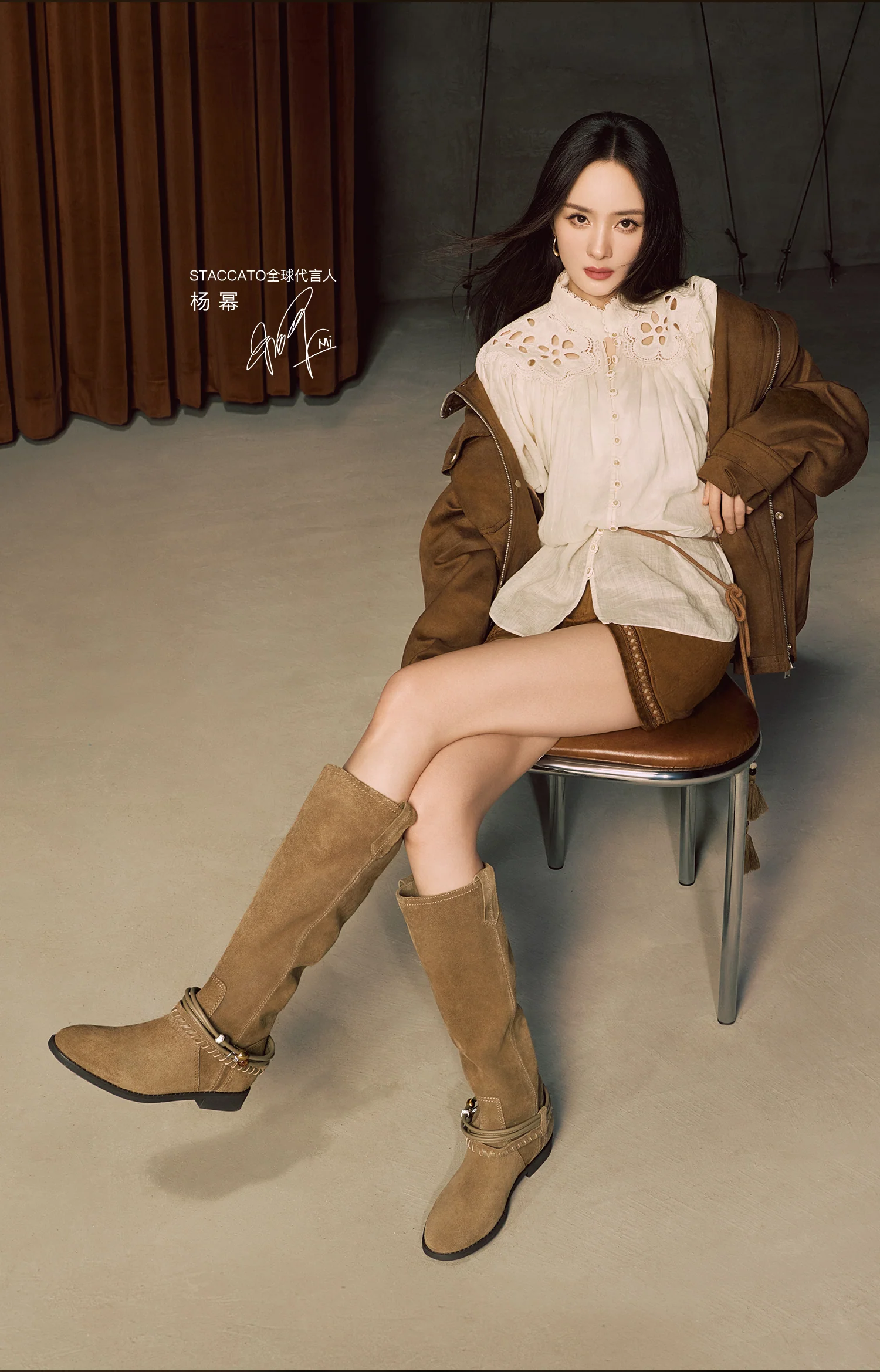 Boots - Knee-High Suede Boots EIL02 - Image 14