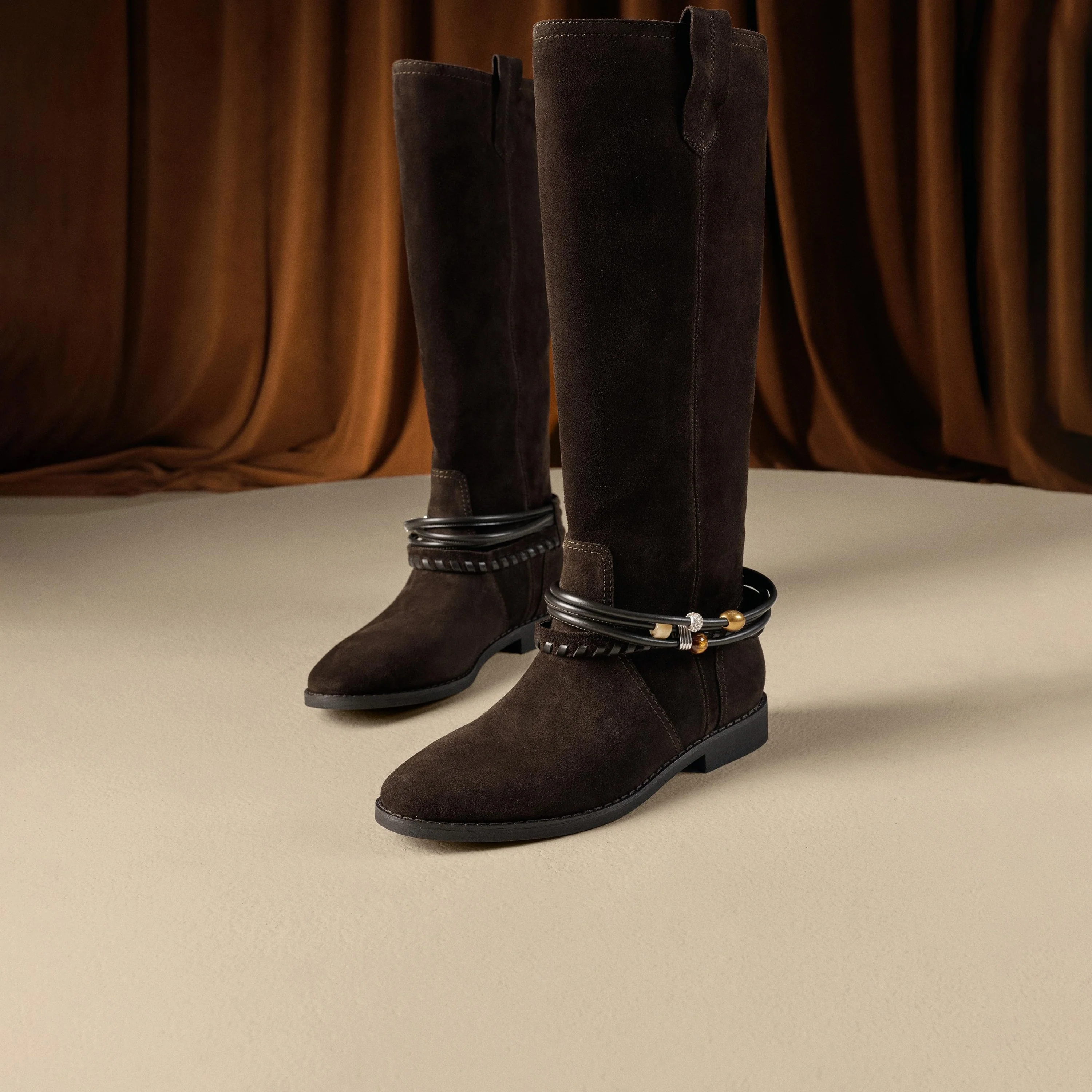 Boots - Knee-High Suede Boots EIL02 - Image 6