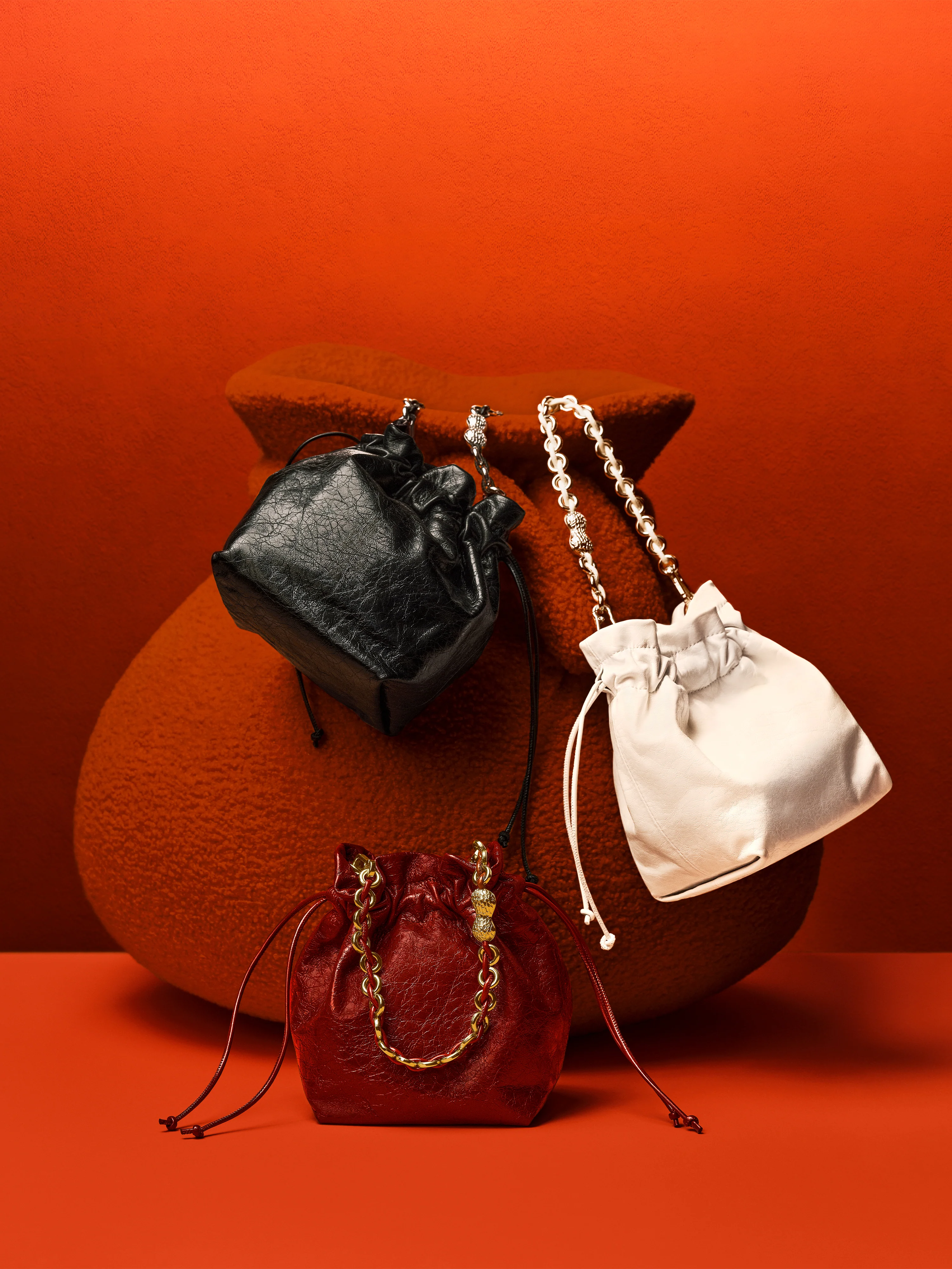 Bucket Bag - Drawstring Shoulder Crossbody Bucket Bag X8161 - Image 8