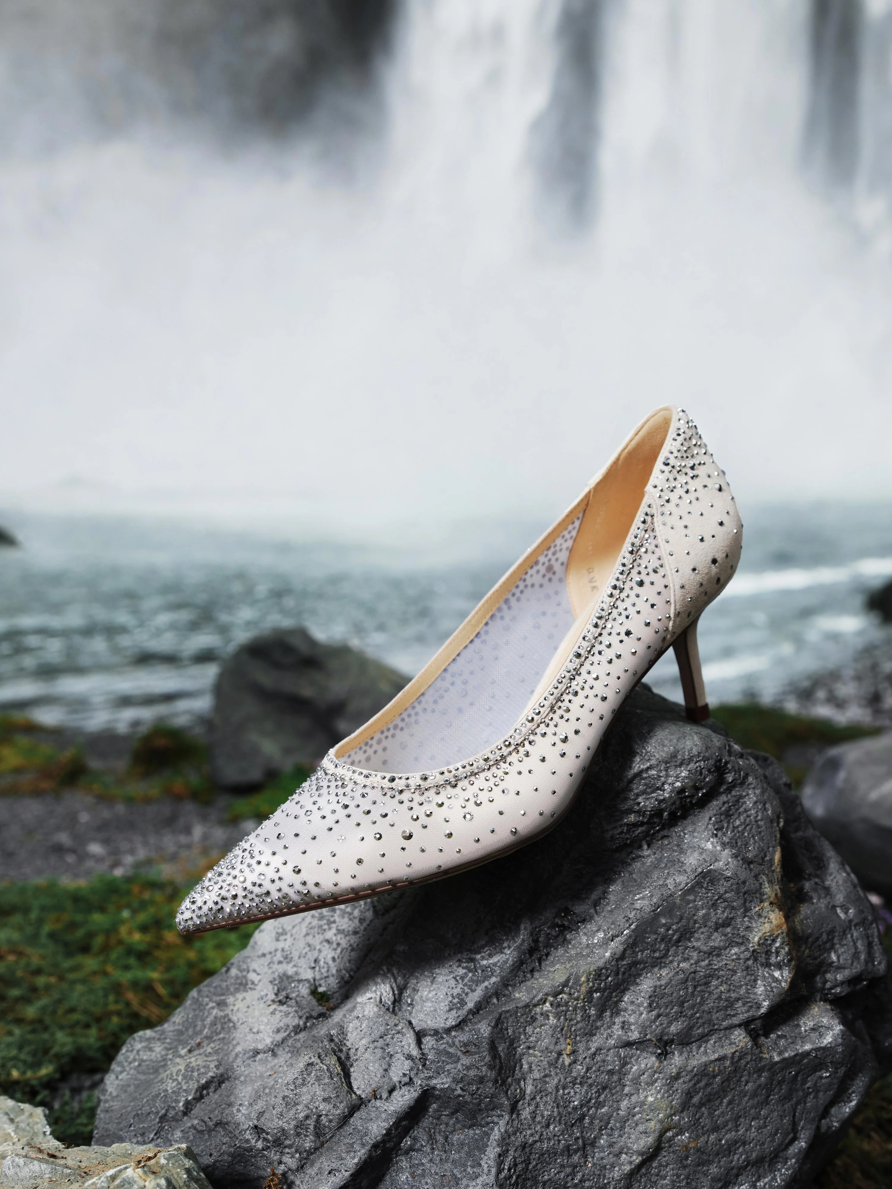 Court Shoes - Pointed Toe Mesh Rhinestone Pumps 9NW84 - Image 4