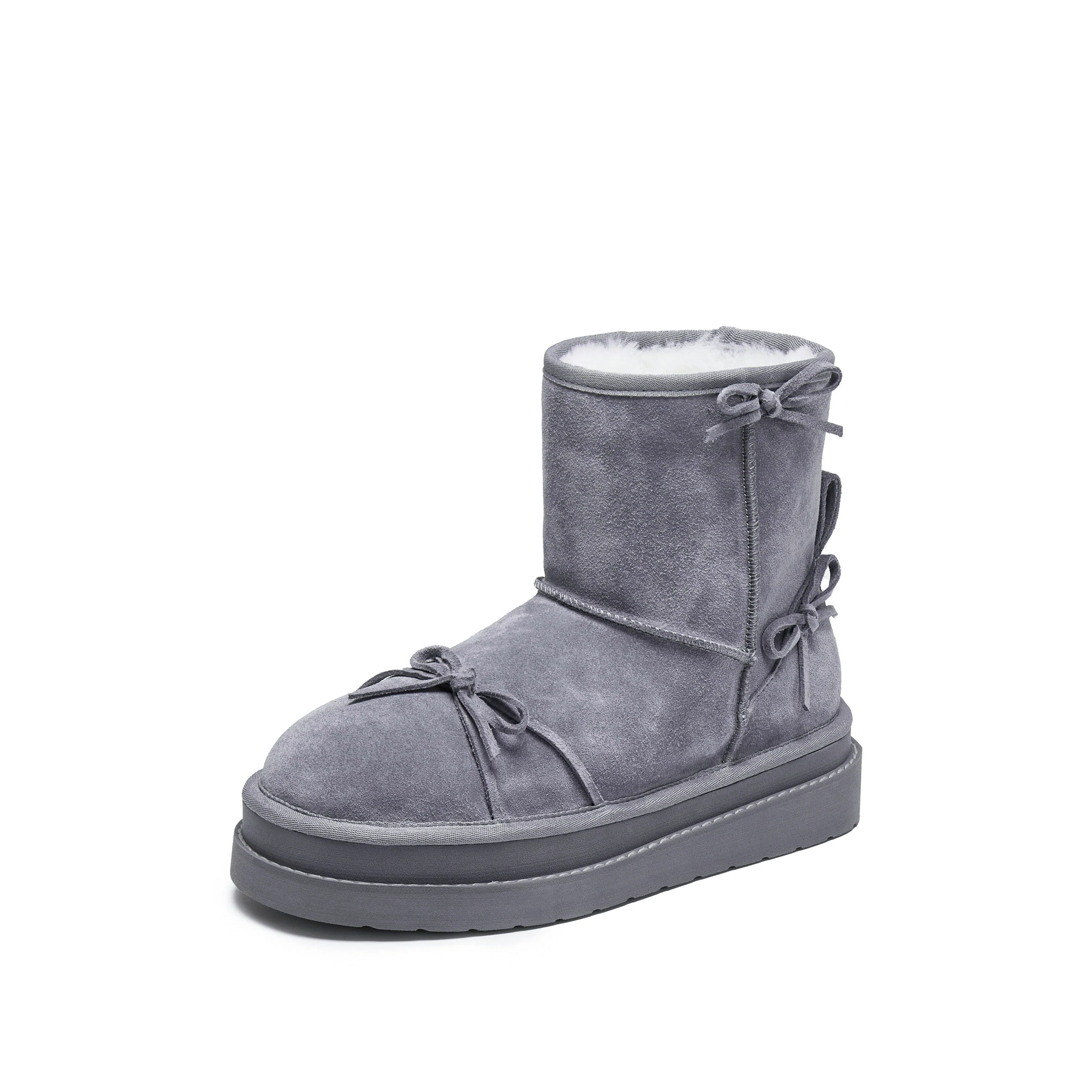 Boots – Cozy Fleece Bow Winter Snow Ankle Boots EIY07 - Image 13