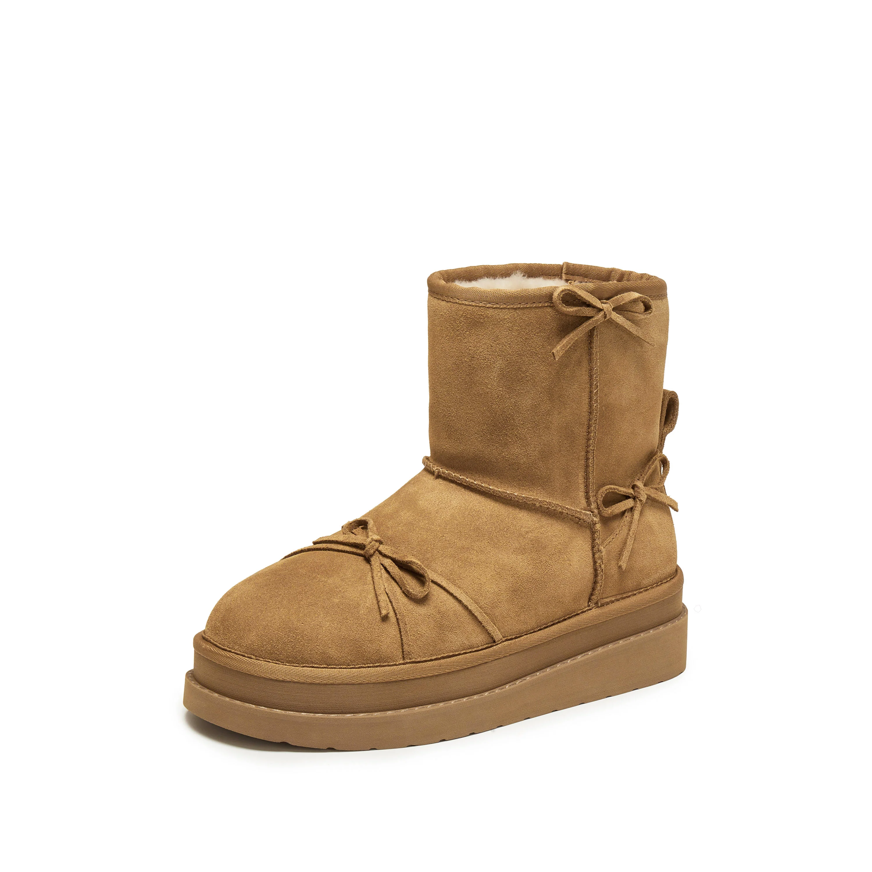 Boots – Cozy Fleece Bow Winter Snow Ankle Boots EIY07 - Image 14