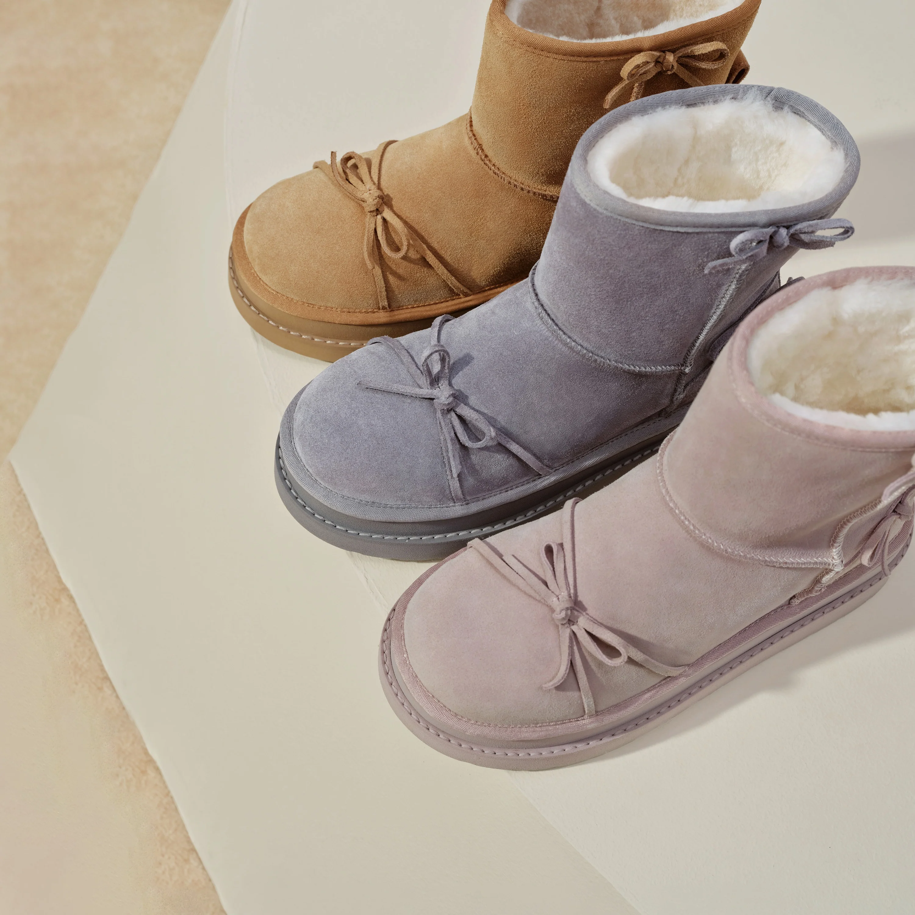 Boots – Cozy Fleece Bow Winter Snow Ankle Boots EIY07 - Image 4
