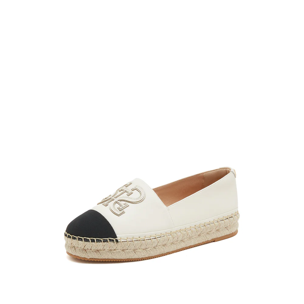 Espadrilles - EspaCharm Grace Silver Barley Slip-On Flats EDT12