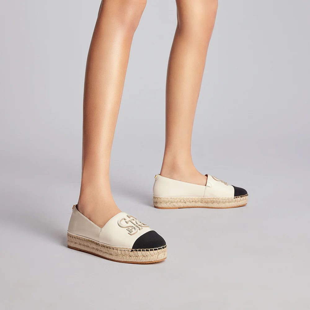 Espadrilles - EspaCharm Grace Silver Barley Slip-On Flats EDT12 - Image 5