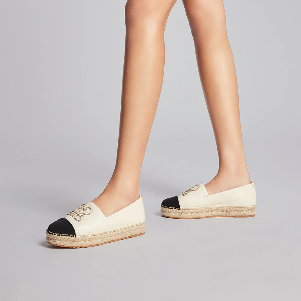 Espadrilles - EspaCharm Grace Silver Barley Slip-On Flats EDT12 - Image 6