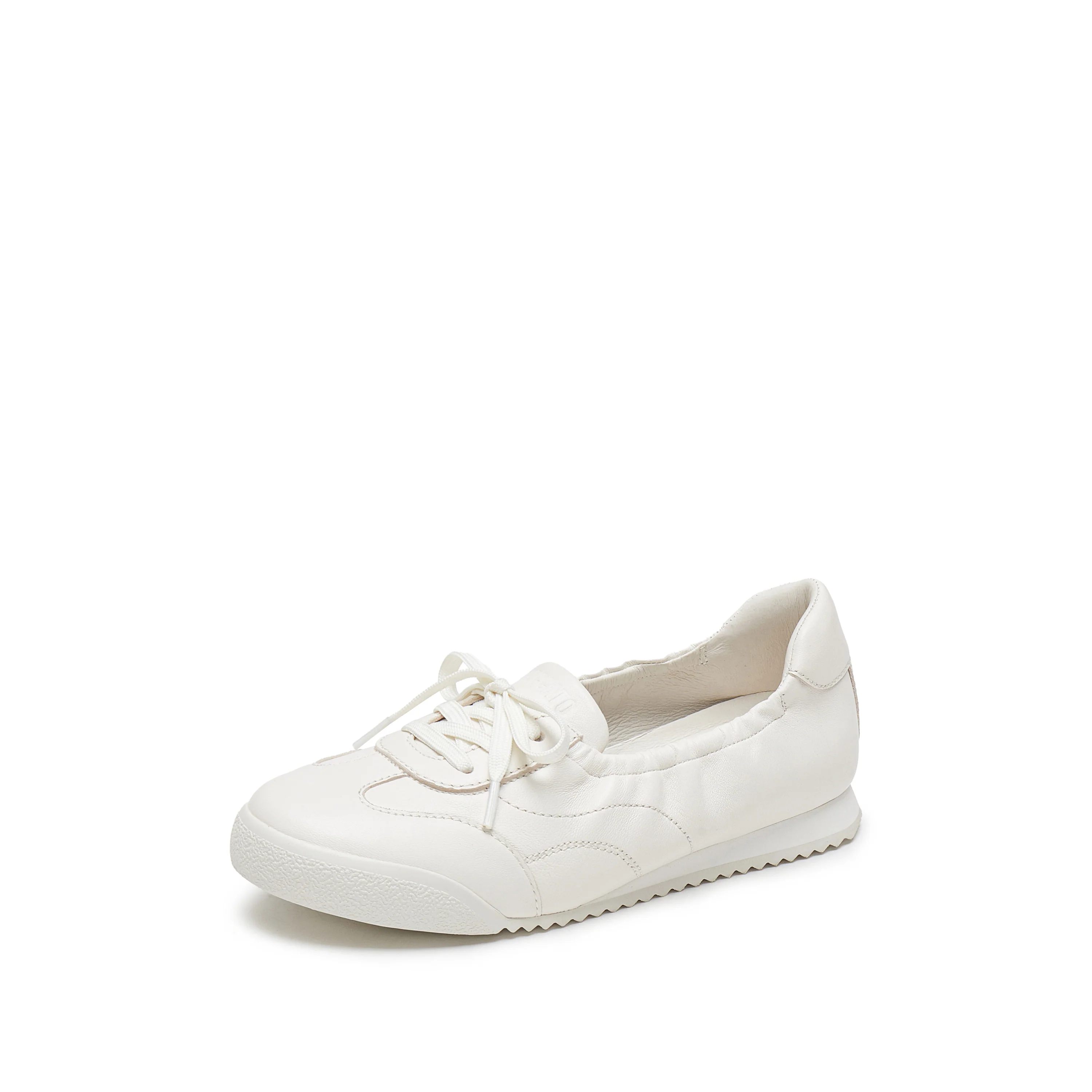 German Trainers - Cream Lambskin Leather Retro Casual Sneakers EPN14 - Image 7