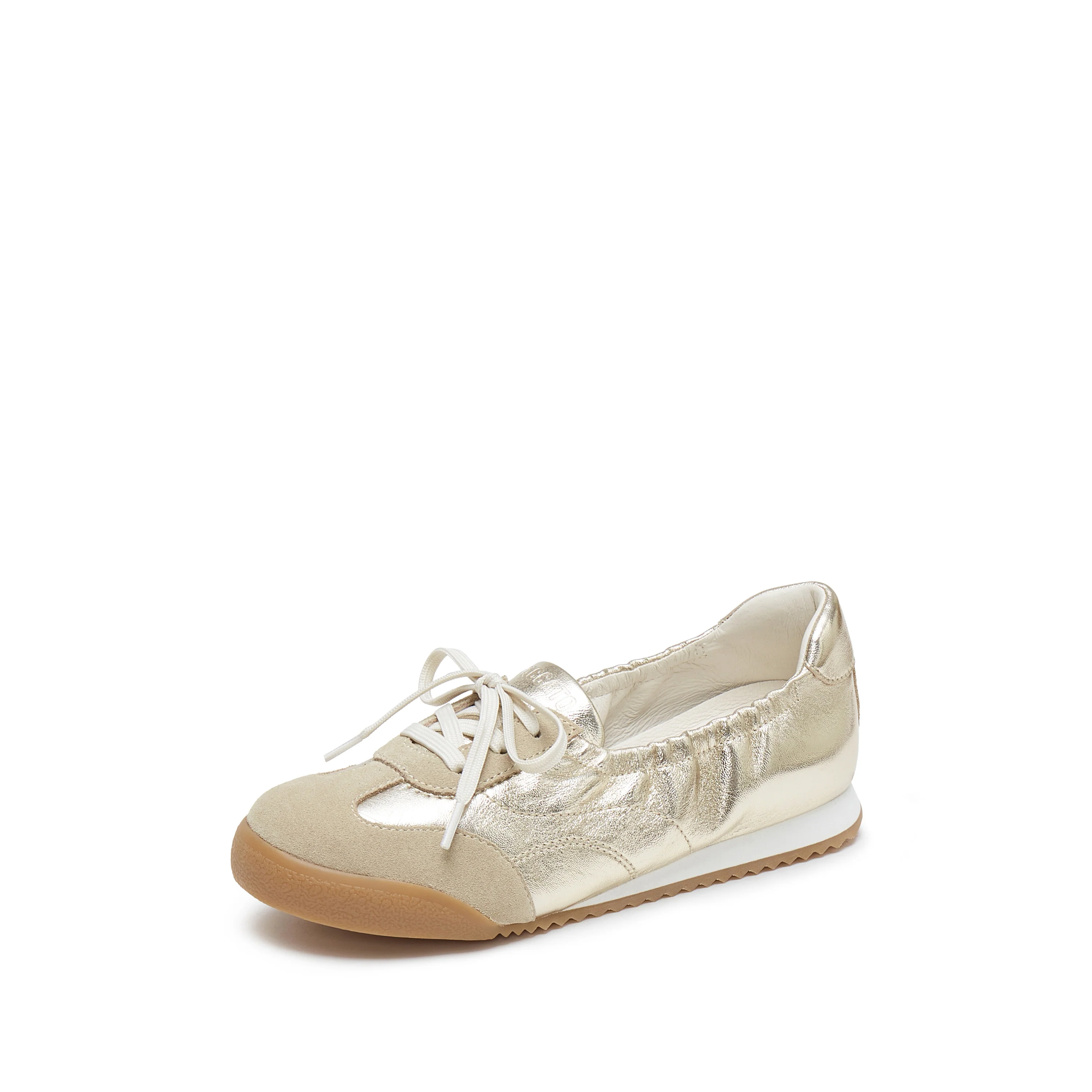 German Trainers - Cream Lambskin Leather Retro Casual Sneakers EPN14 - Image 8