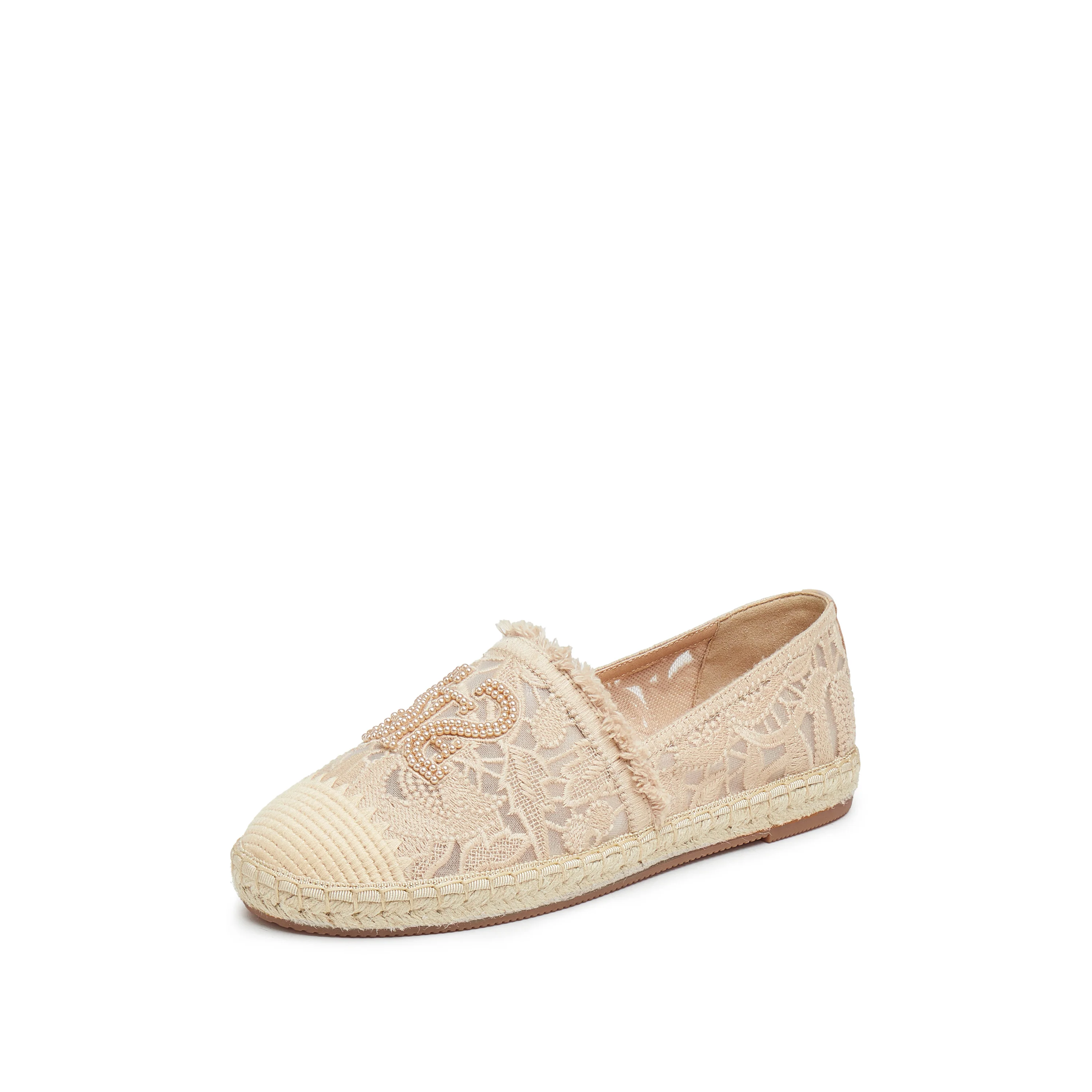 Loafers - Beige Canvas Slip-On Fisherman Flats 9UA89 - Image 7