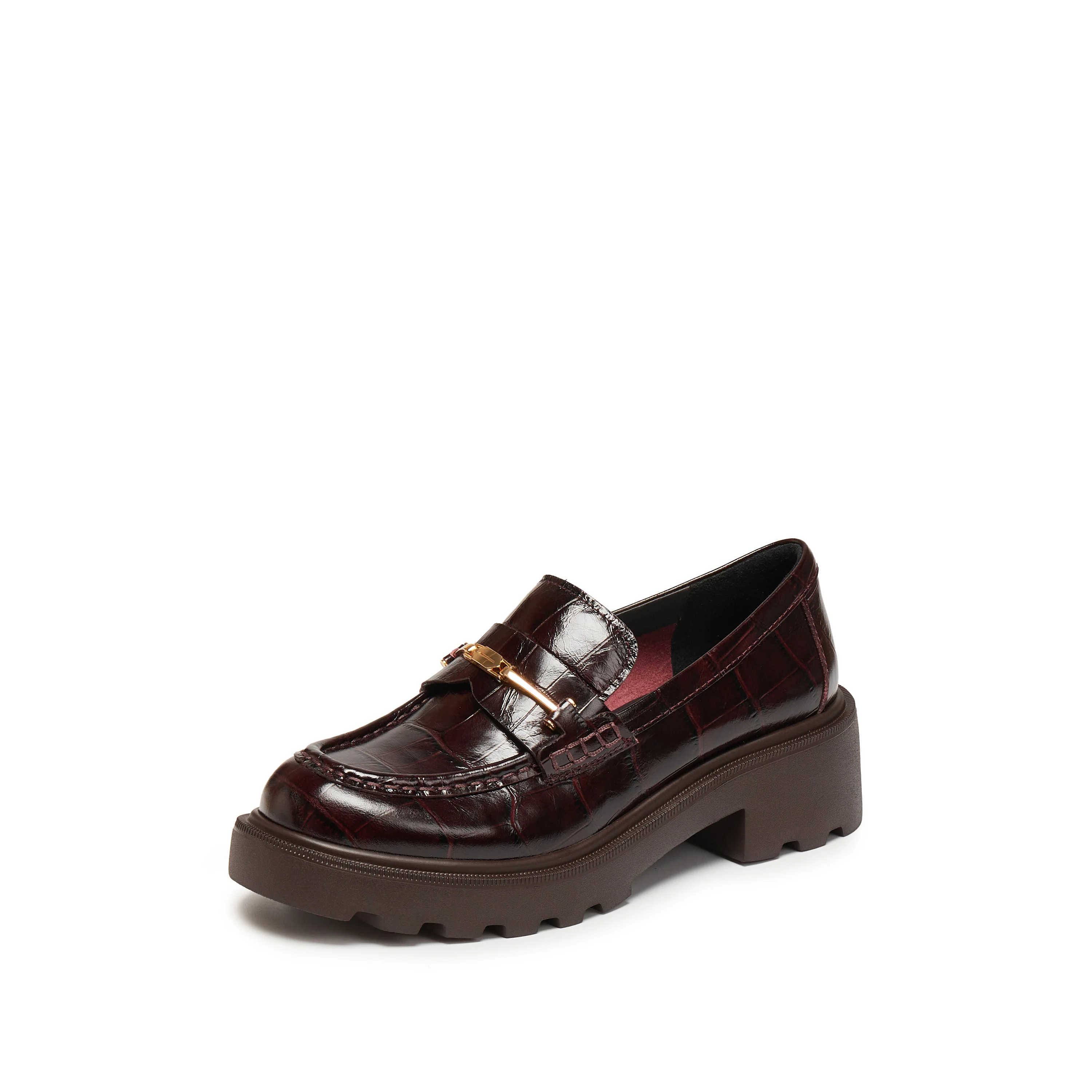 Loafers - Black Leather Jazzy Gold Slip-On Loafers EGB55 - Image 7