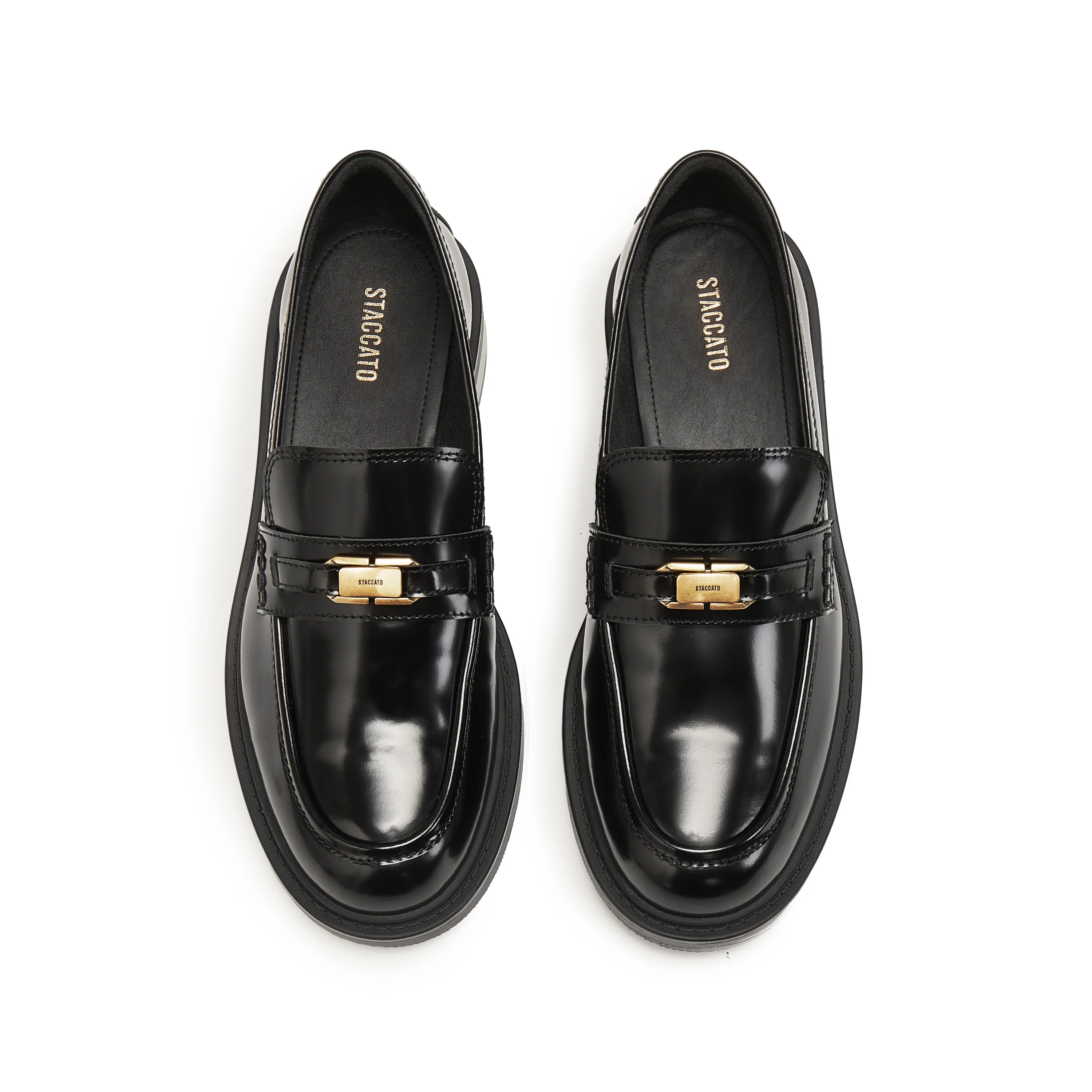 Loafers - Black Leather Slip-On Loafers 9UL21 - Image 5