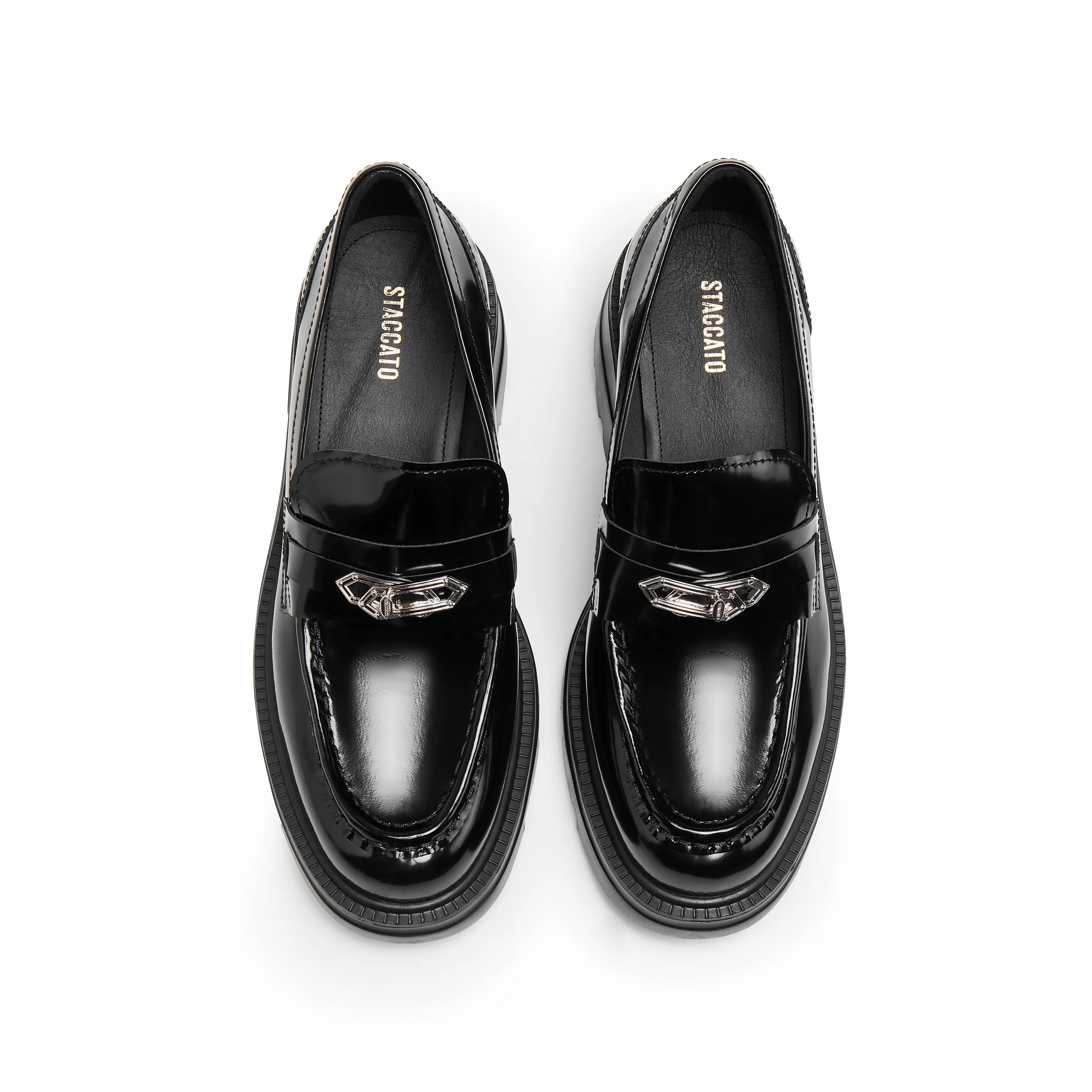 Loafers - Black Leather Slip-On Loafers EEZ45 - Image 2