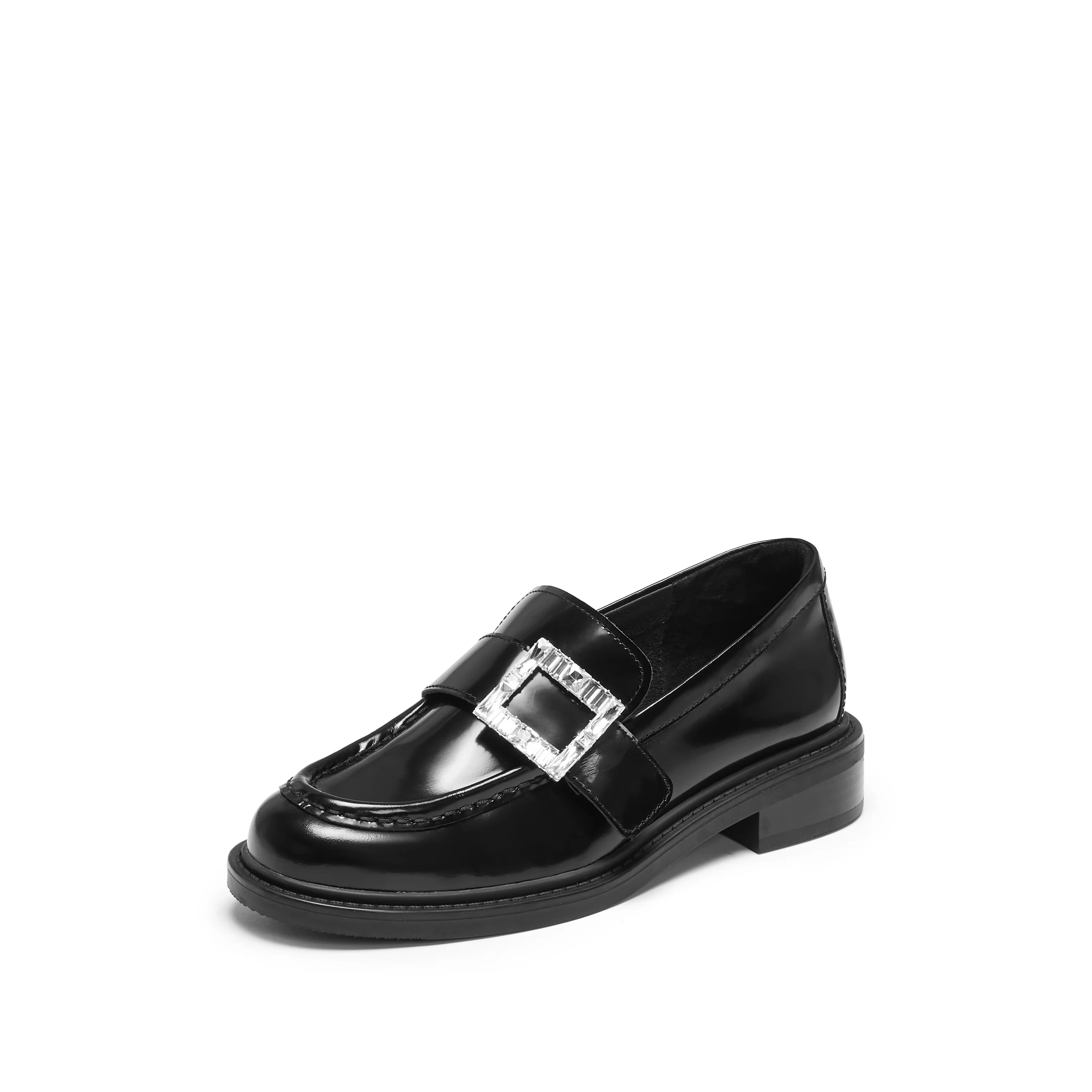 Loafers - Black Leather Slip-On Loafers 9UL22 - Image 7