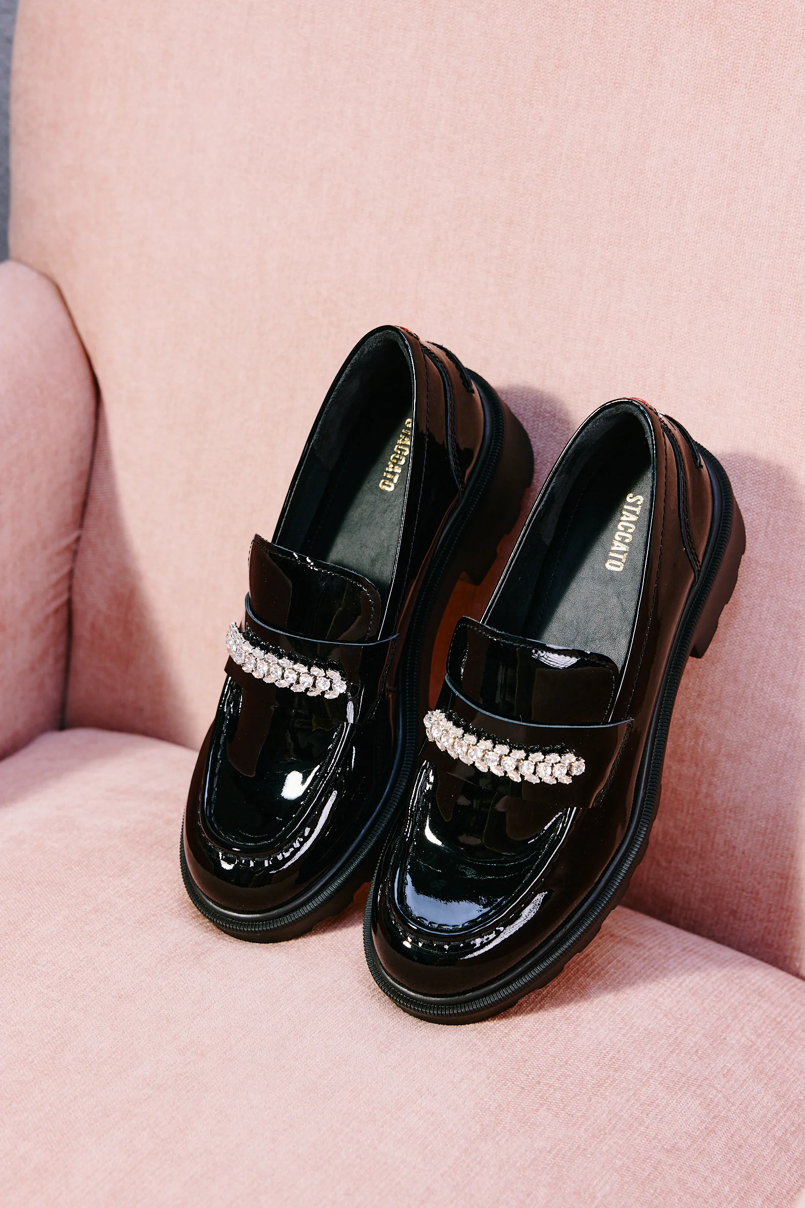 Loafers - Black Leather Slip-On Loafers EGB62 - Image 2