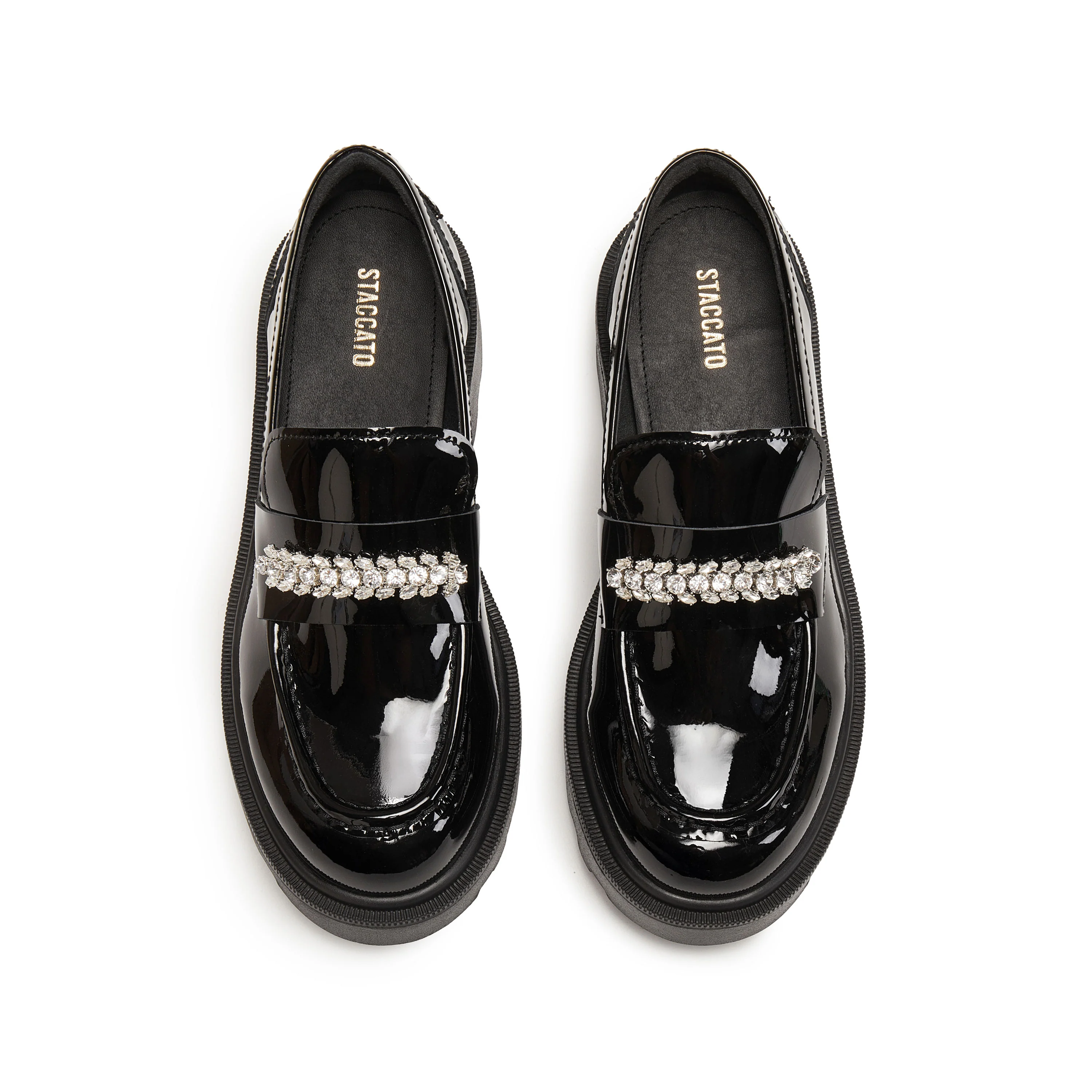 Loafers - Black Leather Slip-On Loafers EGB62 - Image 9