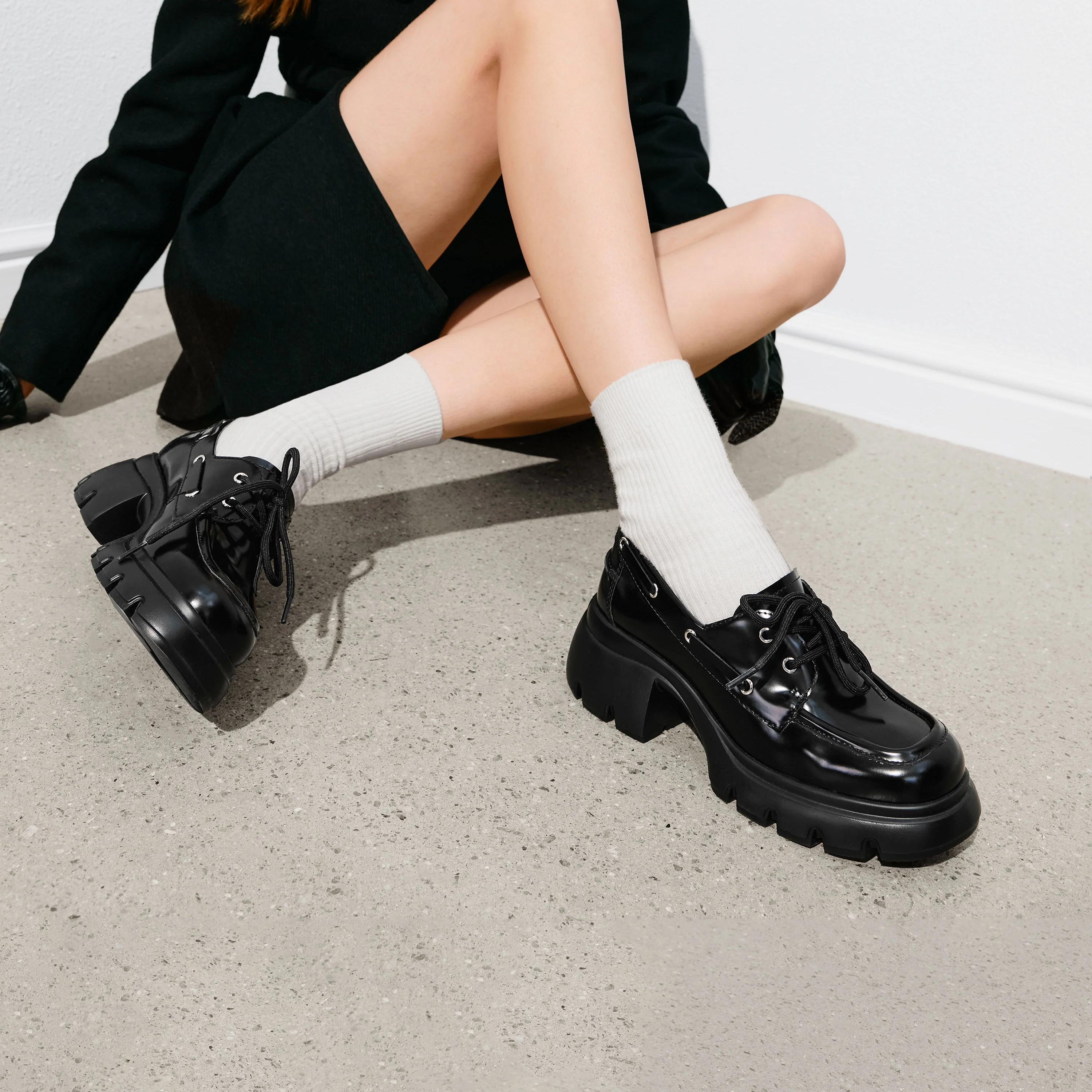 Loafers - Black Leather Slip-On Loafers Y2561 - Image 3