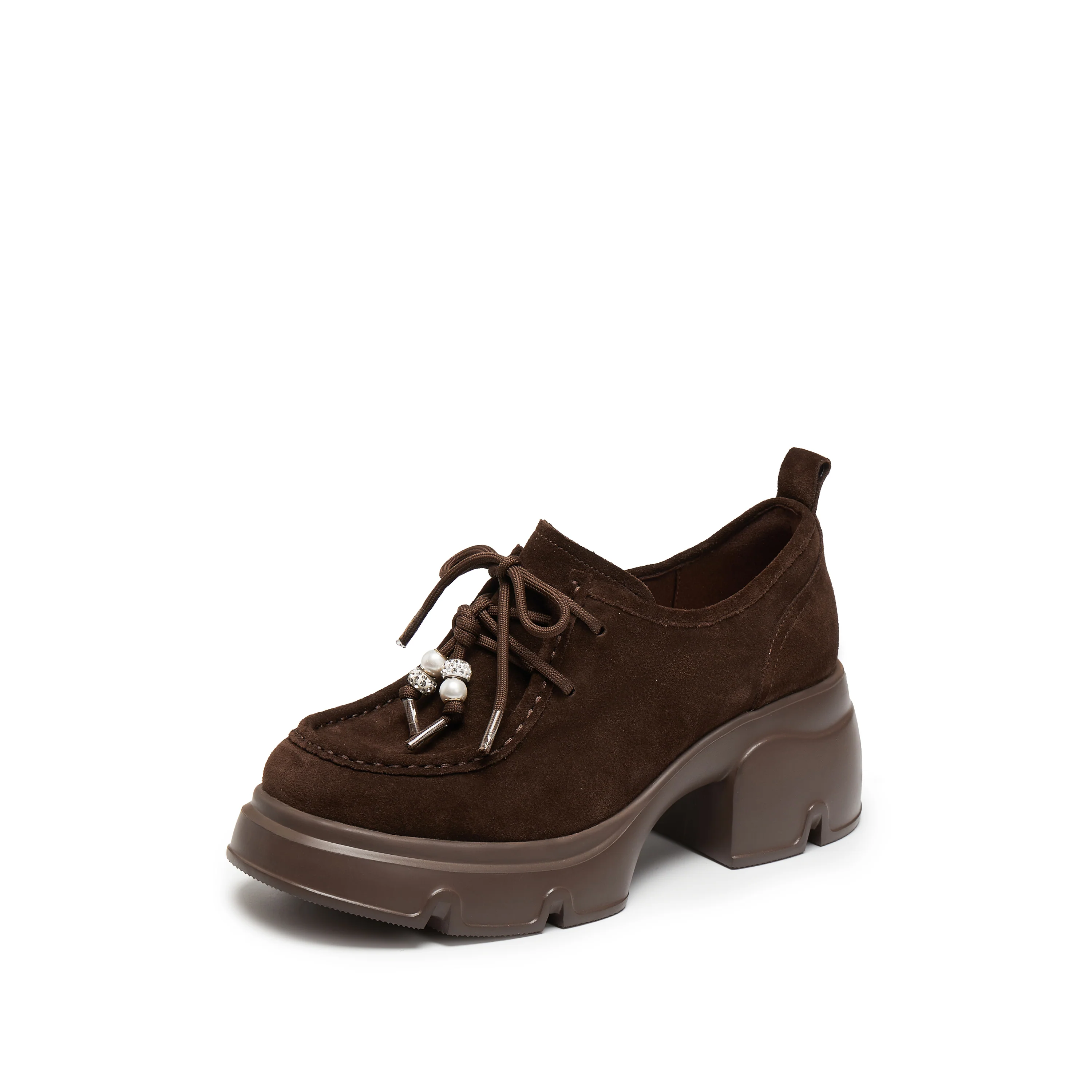 Loafers - Pearl Bow Chunky OxfordPlatform Loafers Y6361 - Image 12