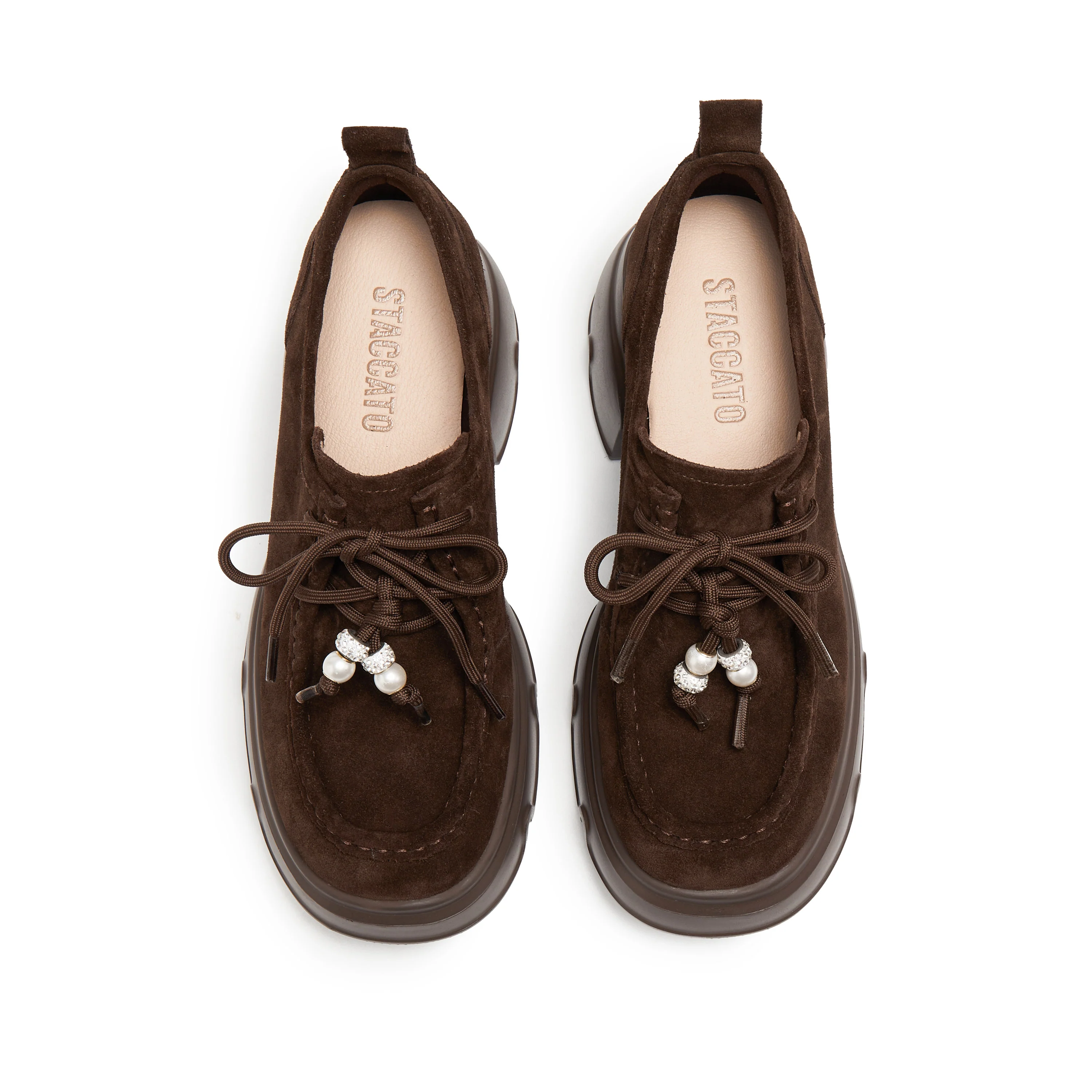 Loafers - Pearl Bow Chunky OxfordPlatform Loafers Y6361 - Image 13