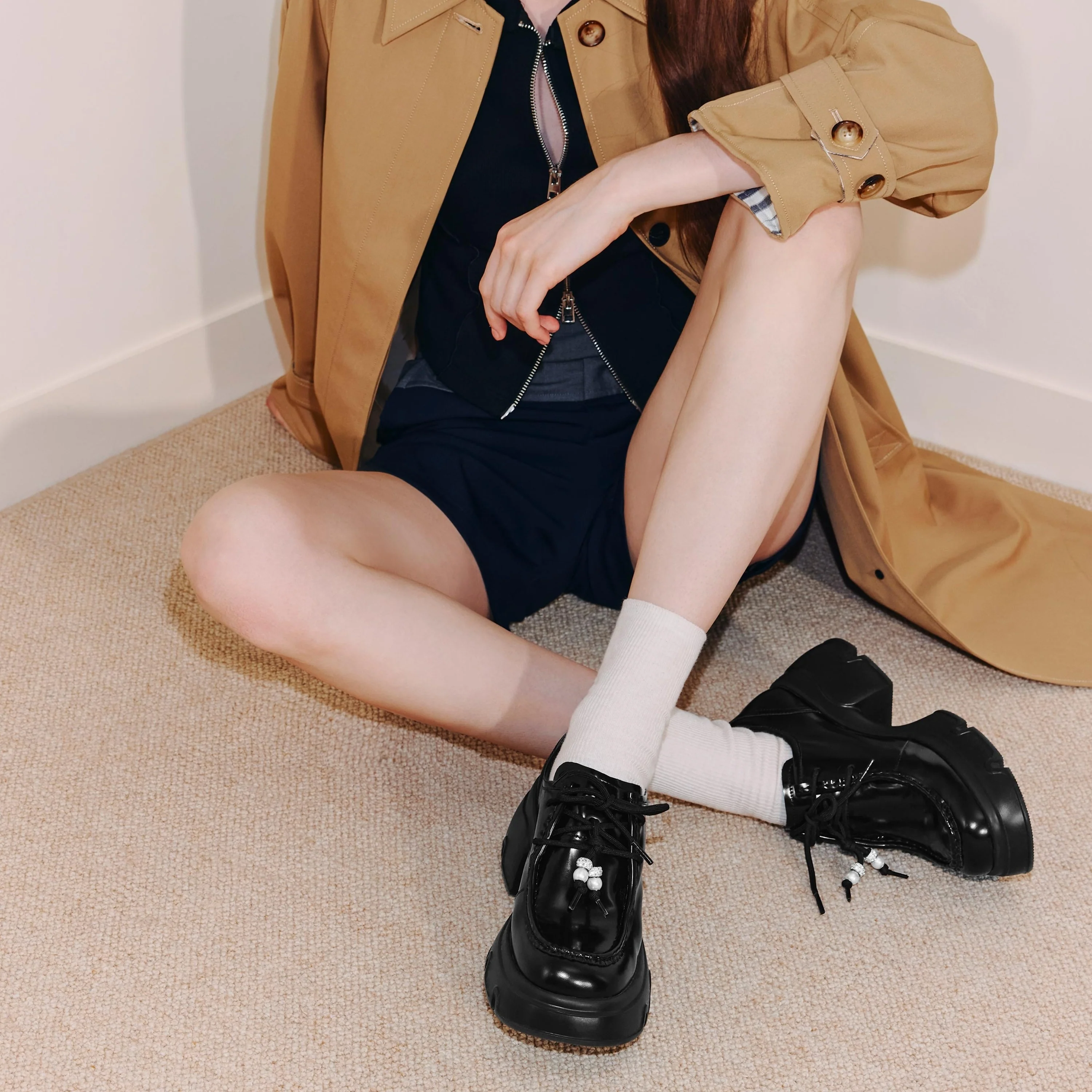 Loafers - Pearl Bow Chunky OxfordPlatform Loafers Y6361 - Image 2