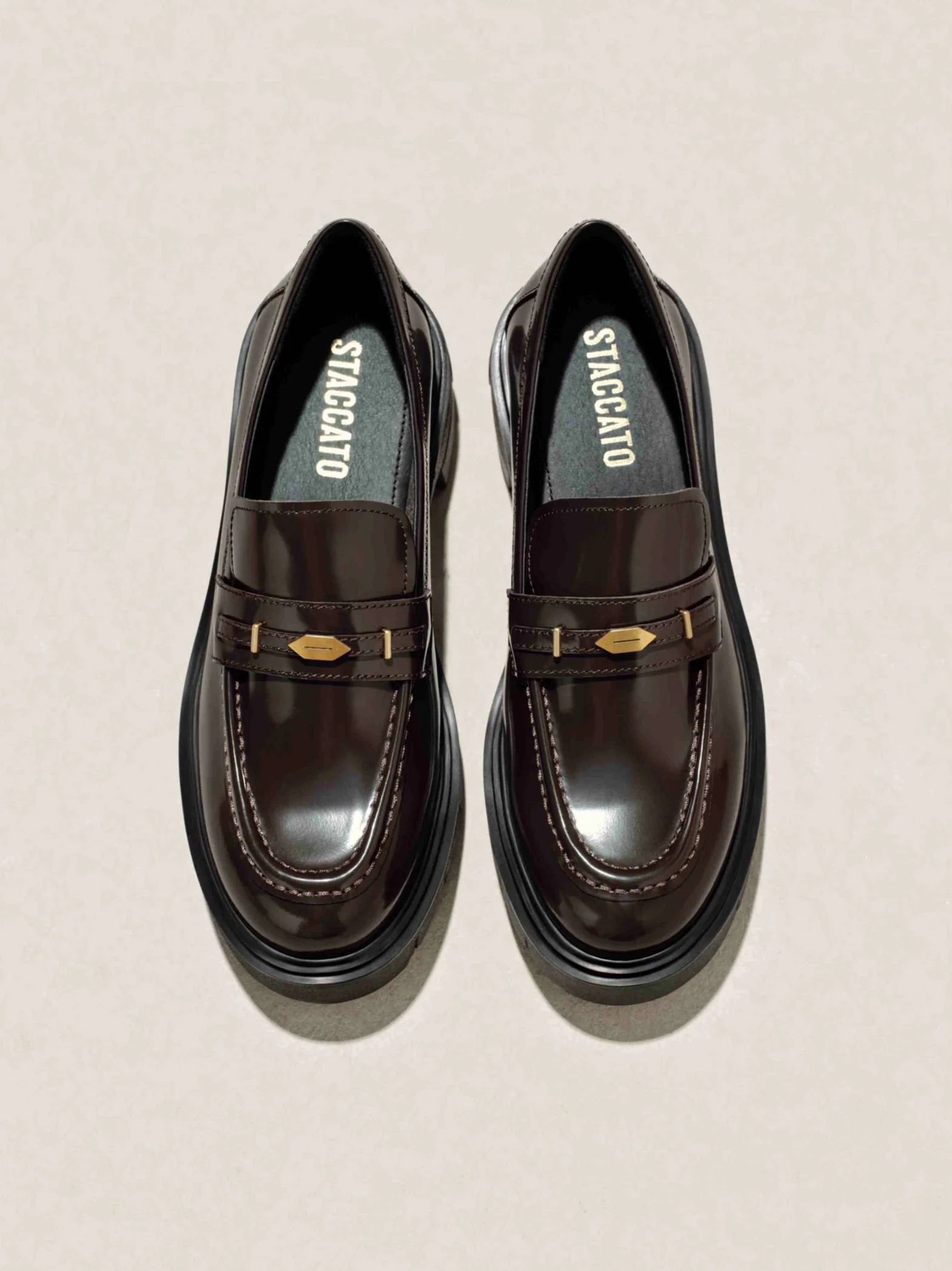 Loafers - Modform Crest - Platform Chunky Slip-On Loafers EGB27 - Image 4