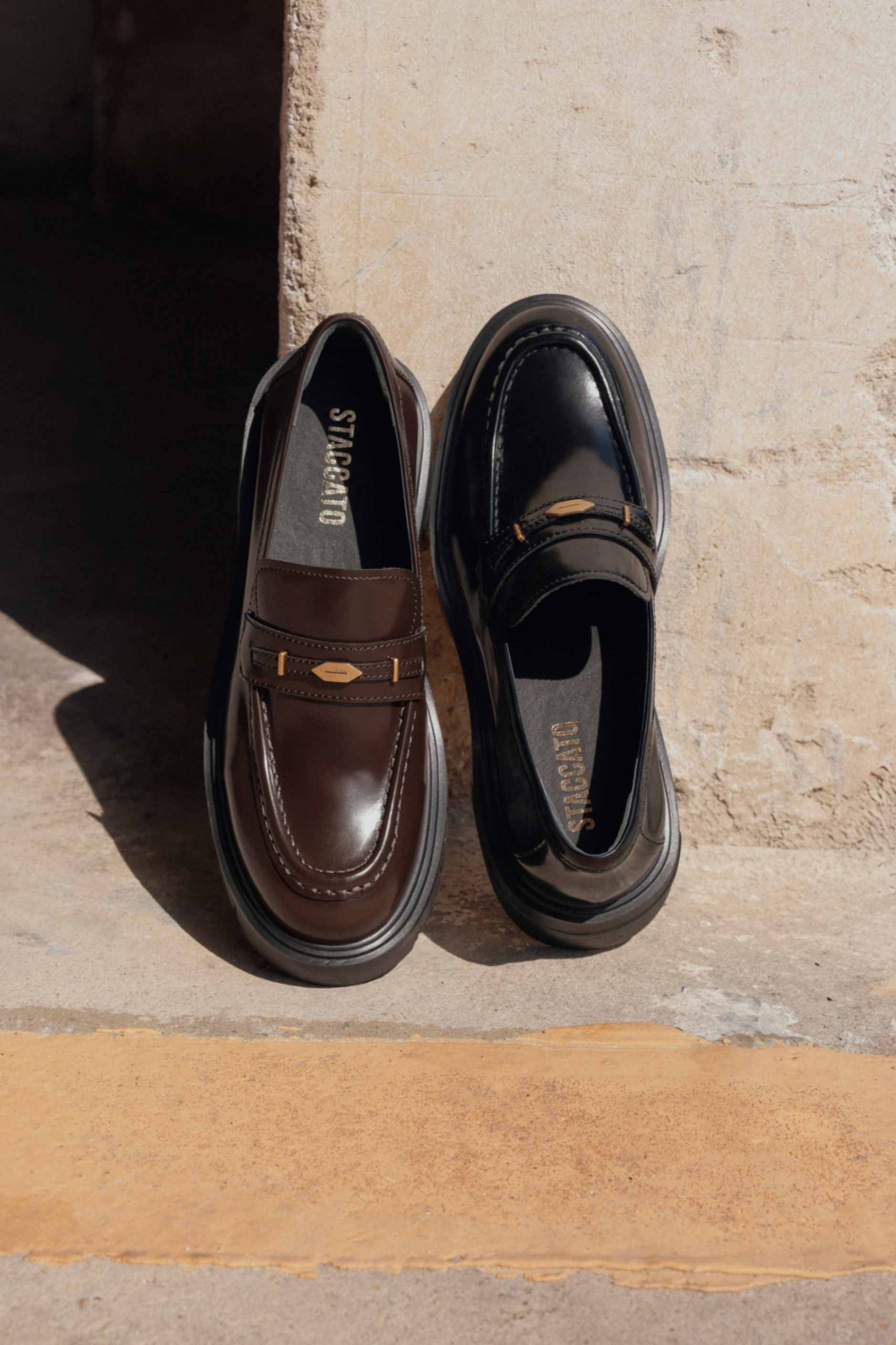 Loafers - Modform Crest - Platform Chunky Slip-On Loafers EGB27 - Image 8