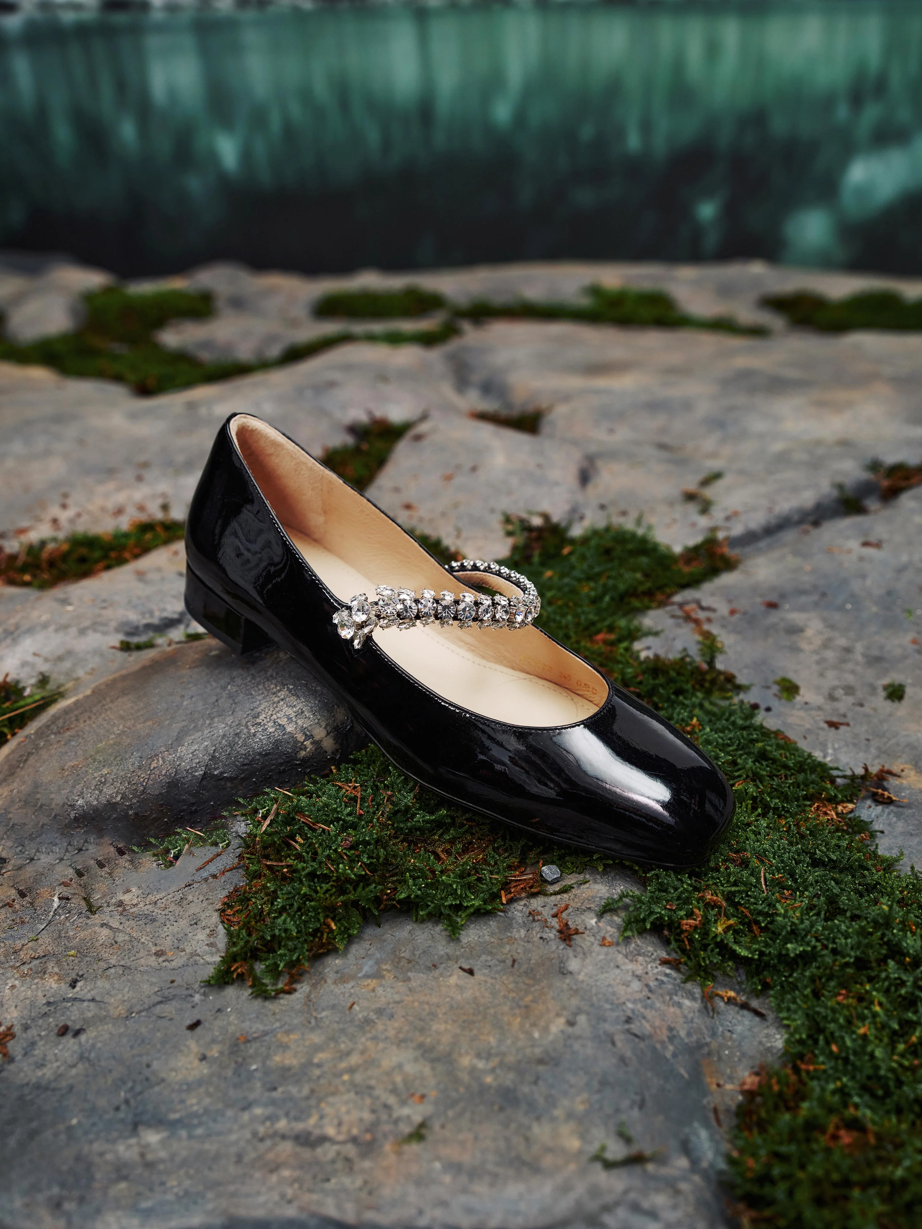 Mary Jane - Vive Blink - Leather Square Toe Rhinestone Strap Mary Janes Flats EUE20 - Image 4