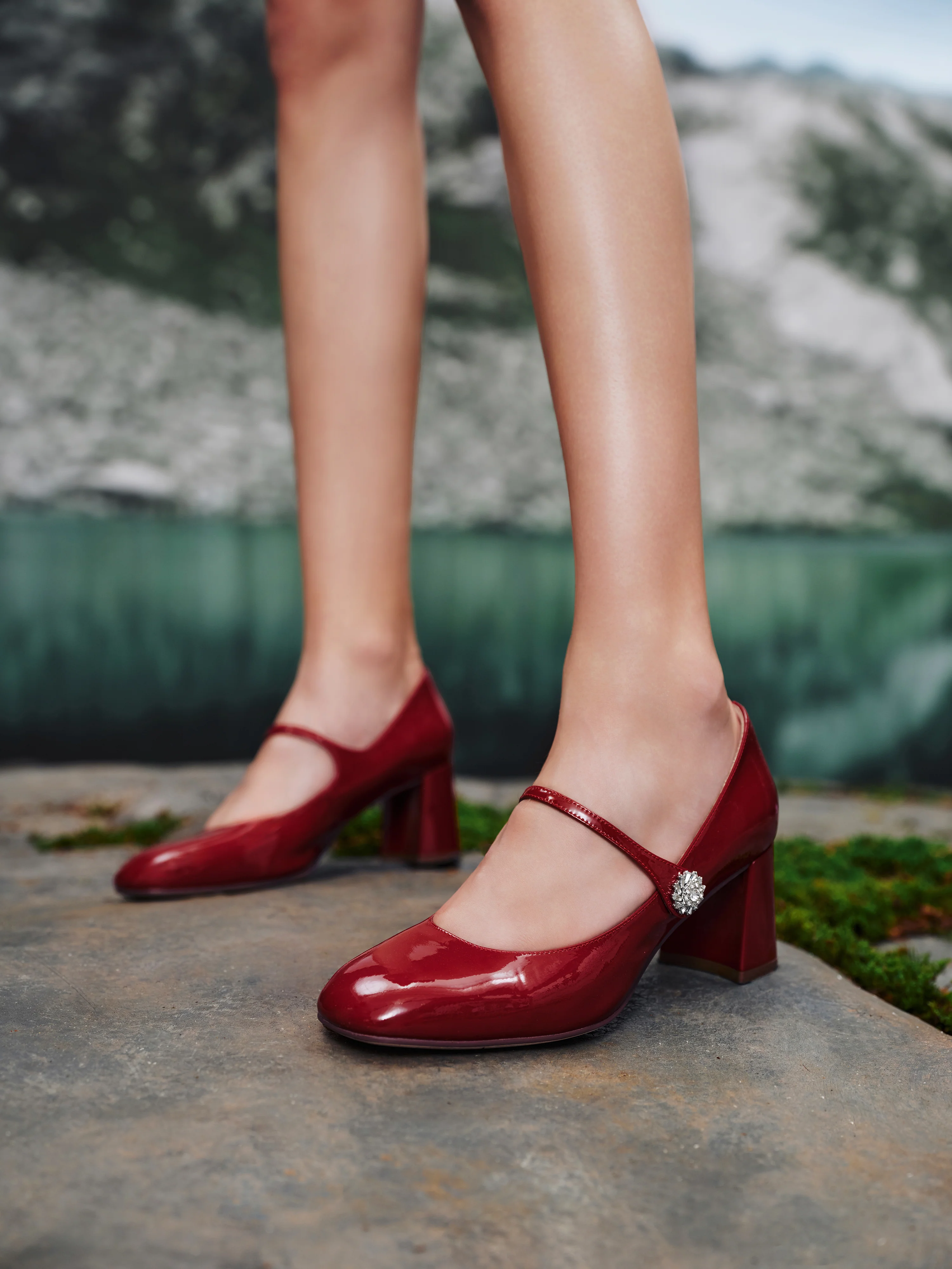 Mary Jane - Fortea Pure - Patent Leather Chunky Block Heel Mary Janes ECQ01 - Image 2