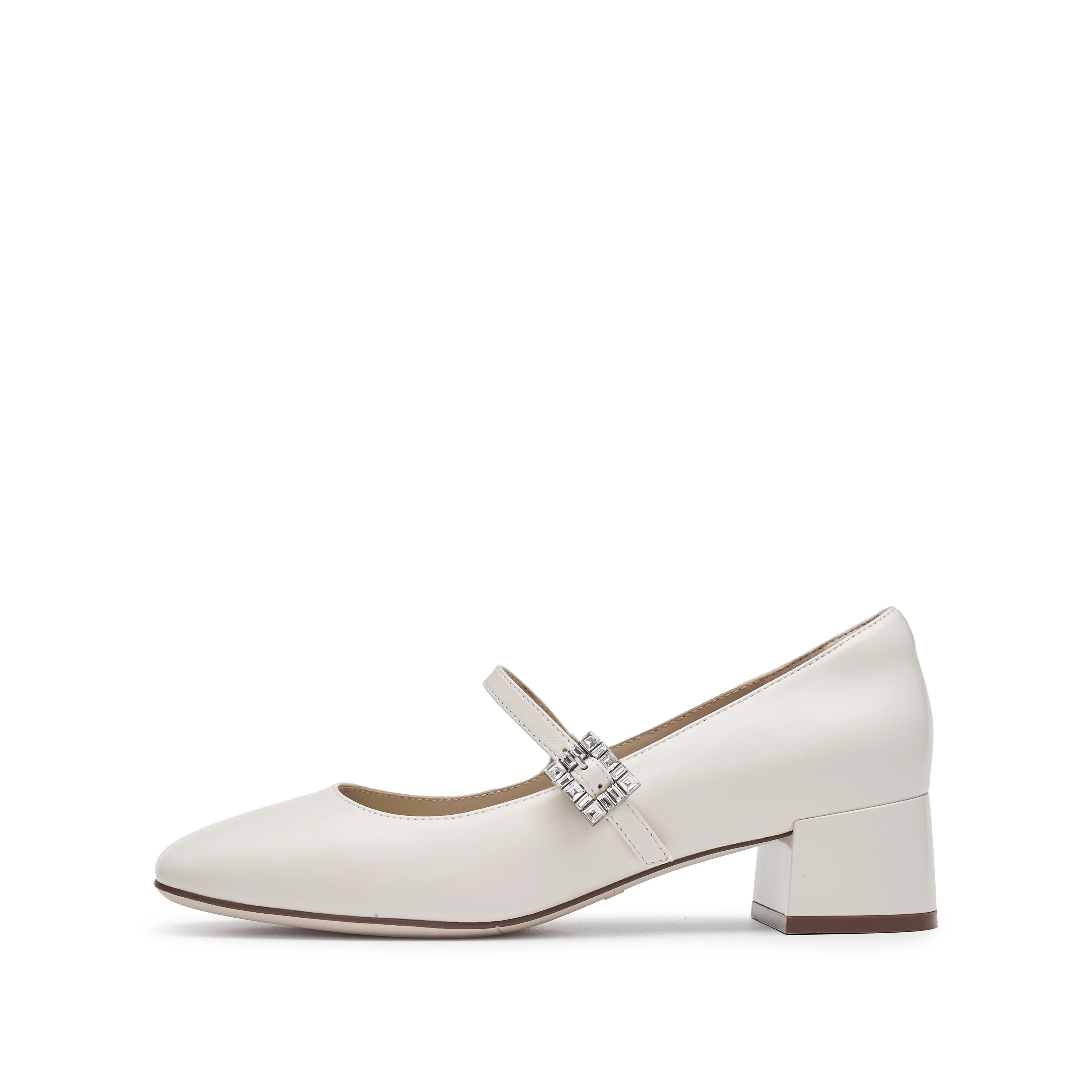 Mary Jane - Fortea Dune - Square Toe Rhinestone Buckle Mid Heel Pumps S1958 - Image 4