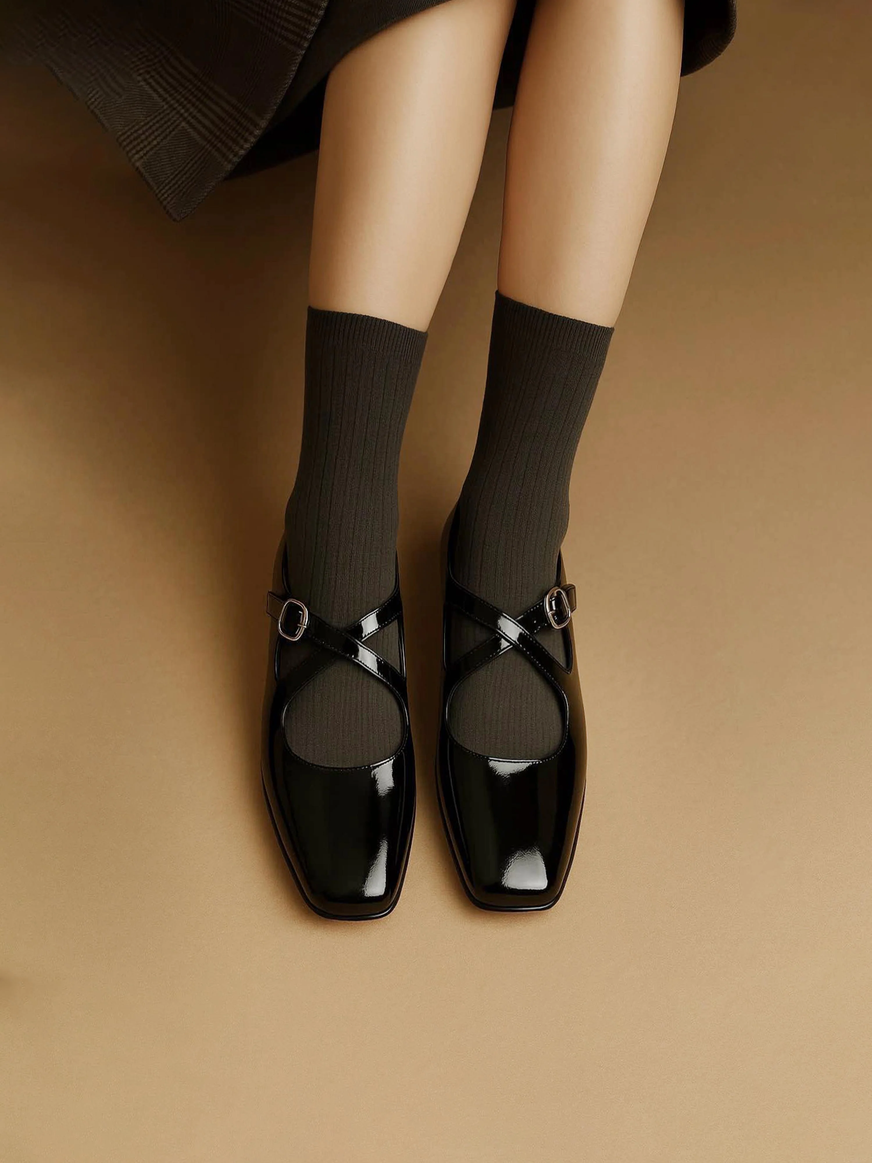 Mary Janes - "Alice" French Retro Leather Flats R0522 - Image 5