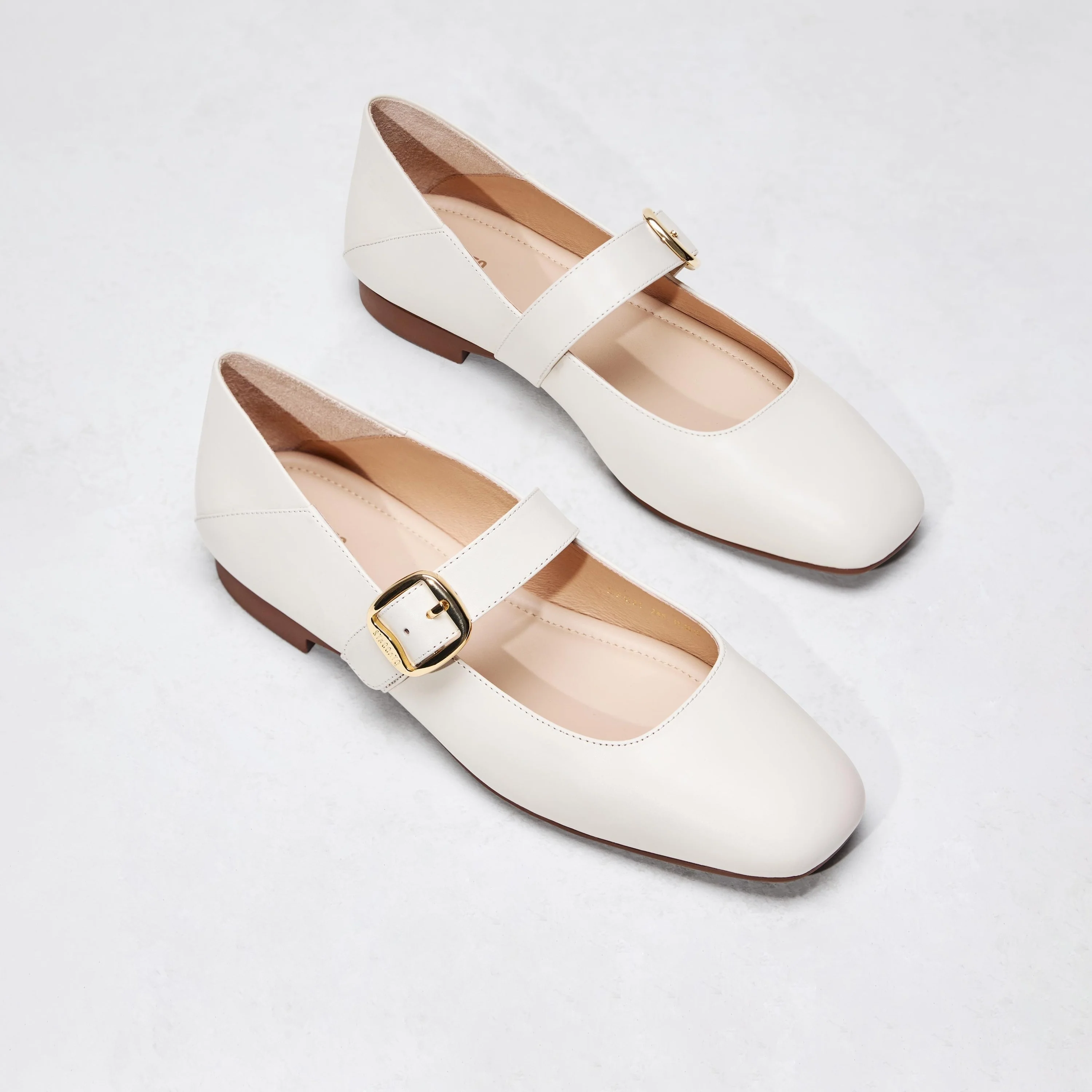 Mary Janes - "French Crème" Round-Toe Ballet Flats EPQ21 - Image 5