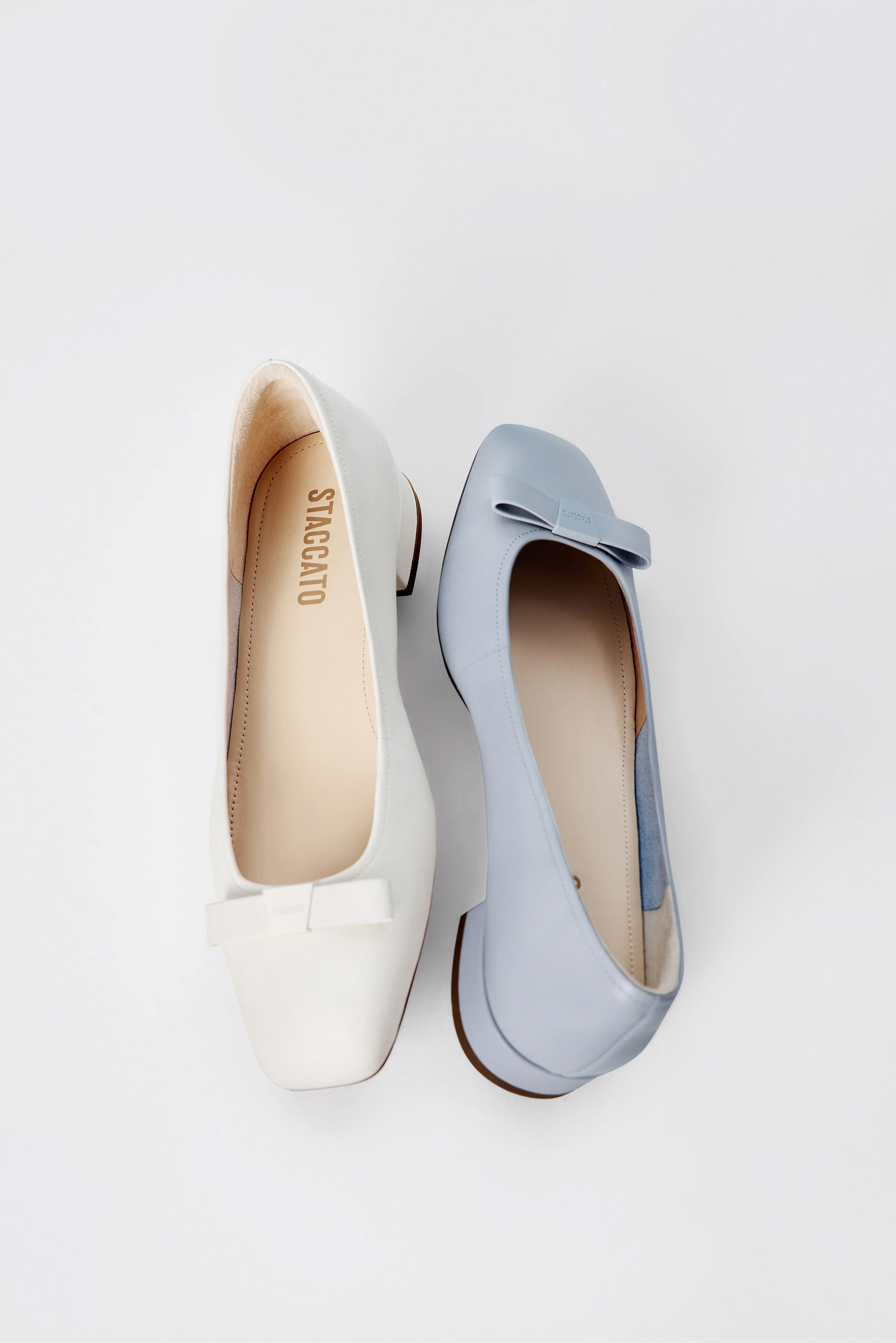 Pumps - Bow Leather Low Heel Pumps EUE01 - Image 4