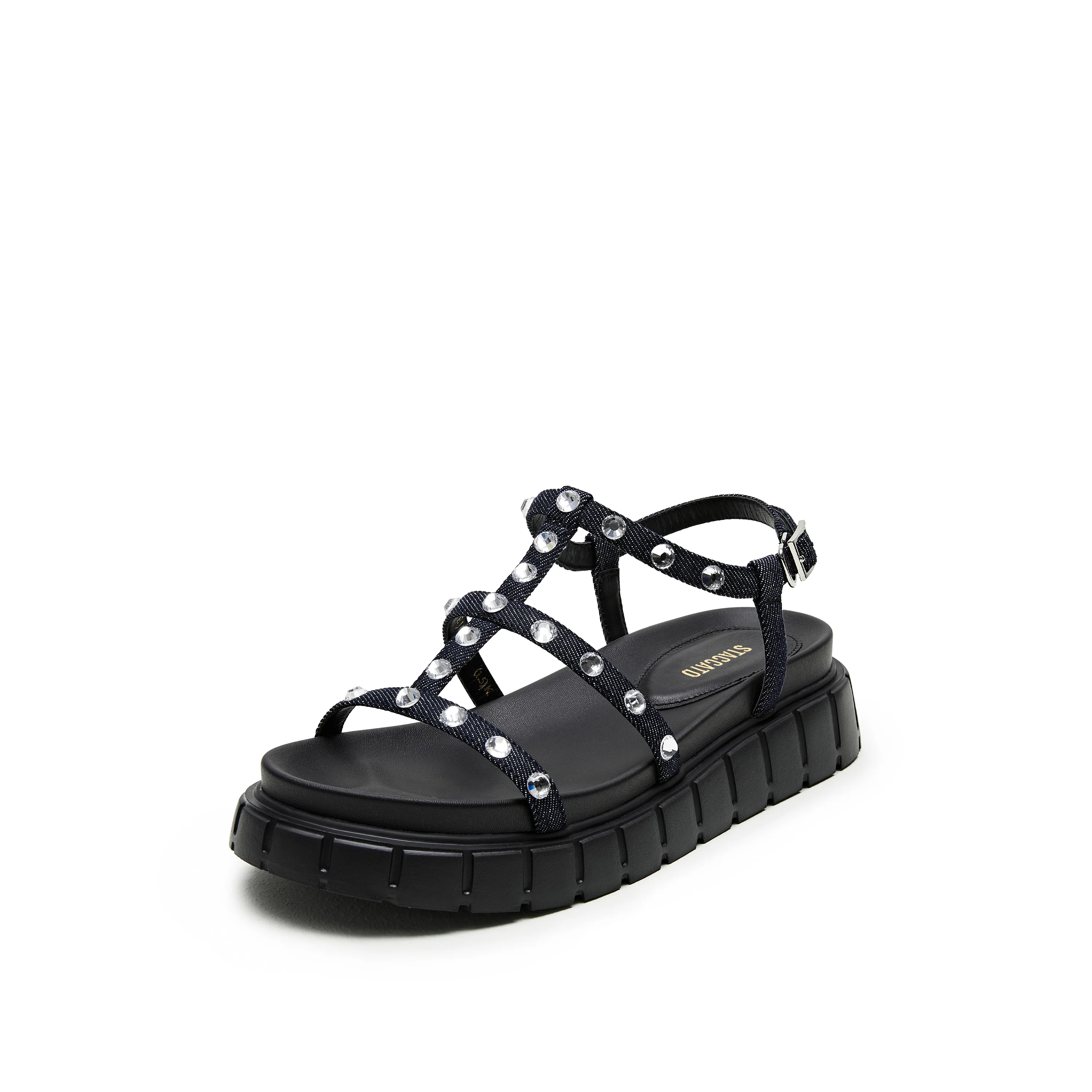 Sandals - Crystal Embellished Multi Strap Sandals  EJO22