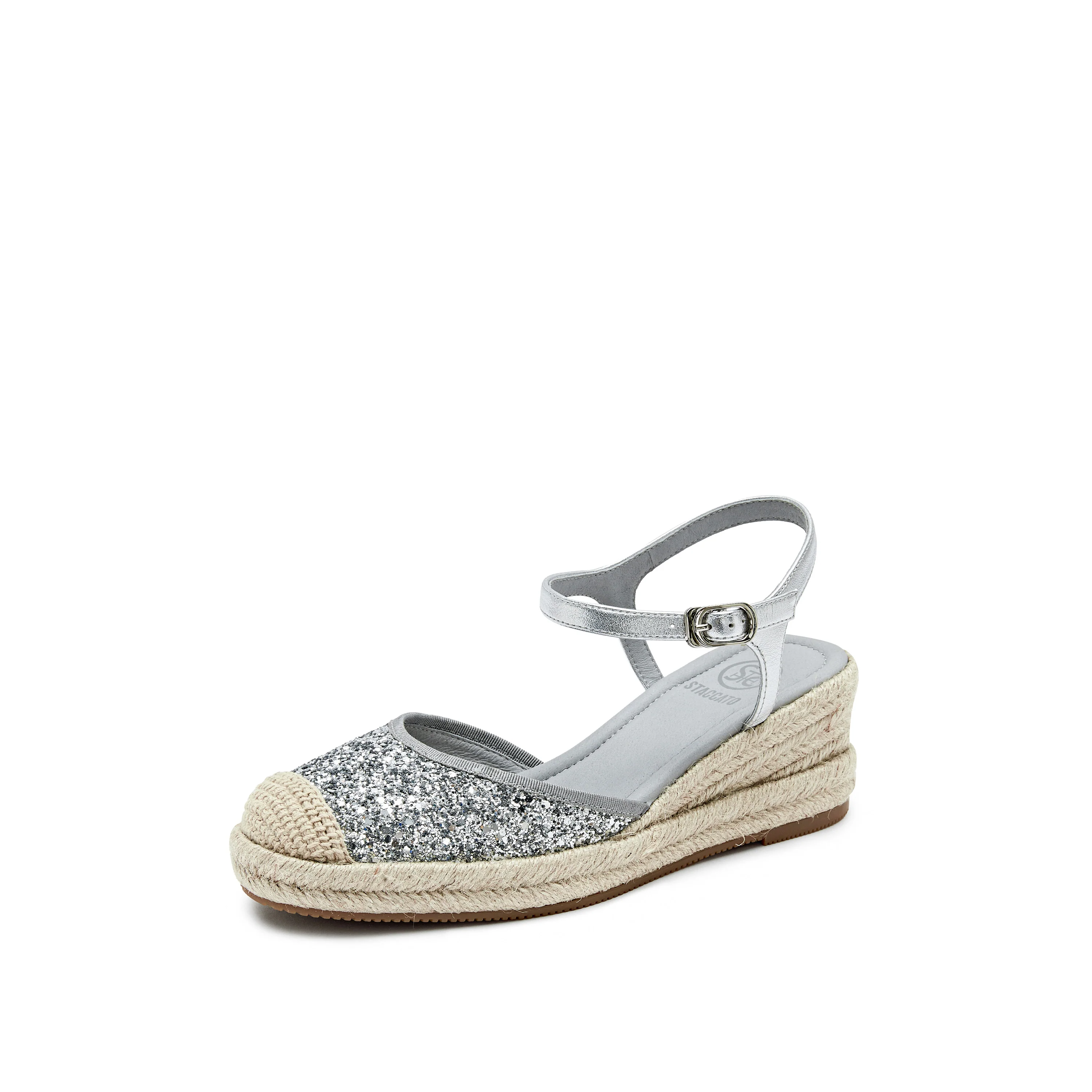 Sandals - Glitter Espadrille Wedge Sandals EUQ07