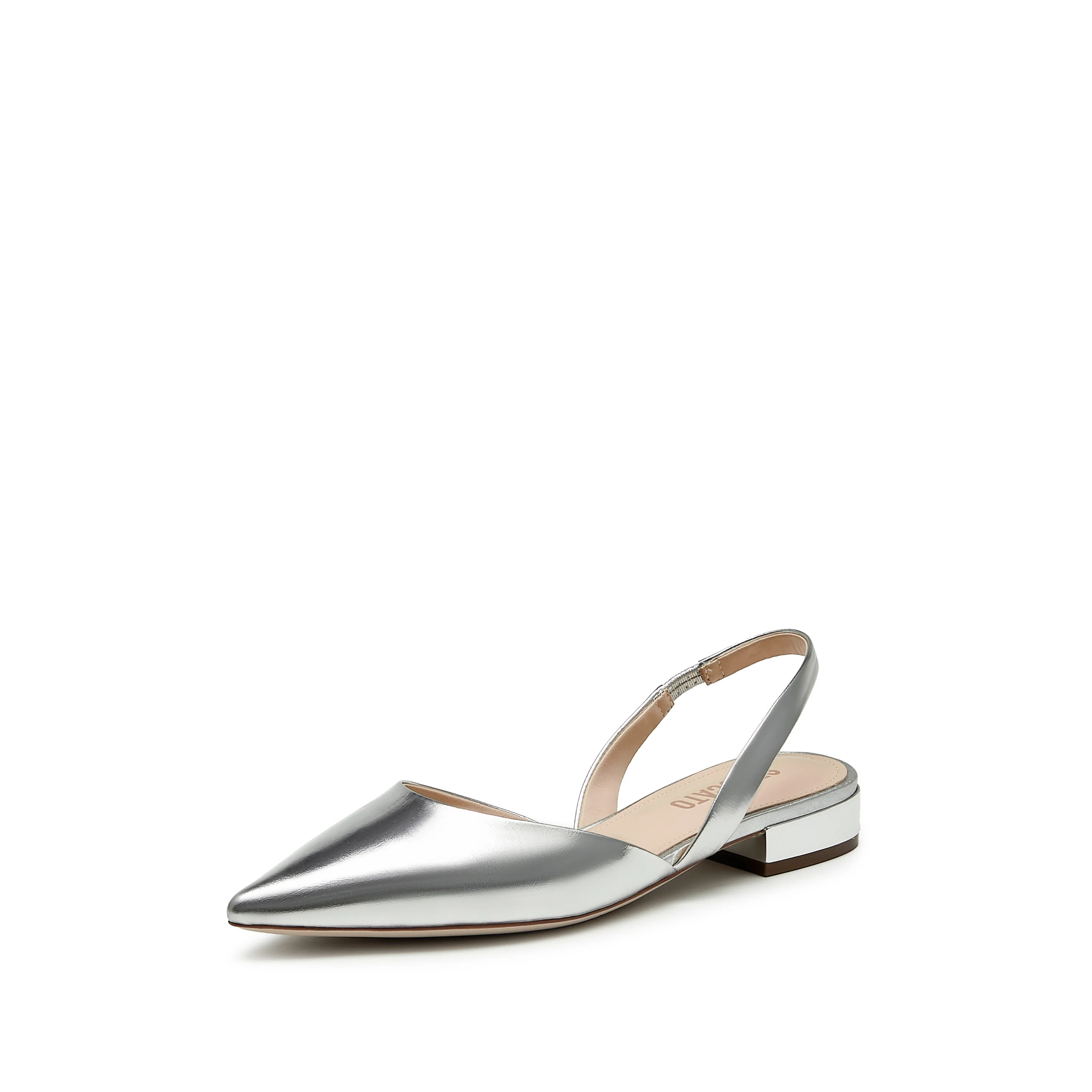 Sandals - Leather Pointed Toe Low Heel Slingback Sandals S5024 - Image 4