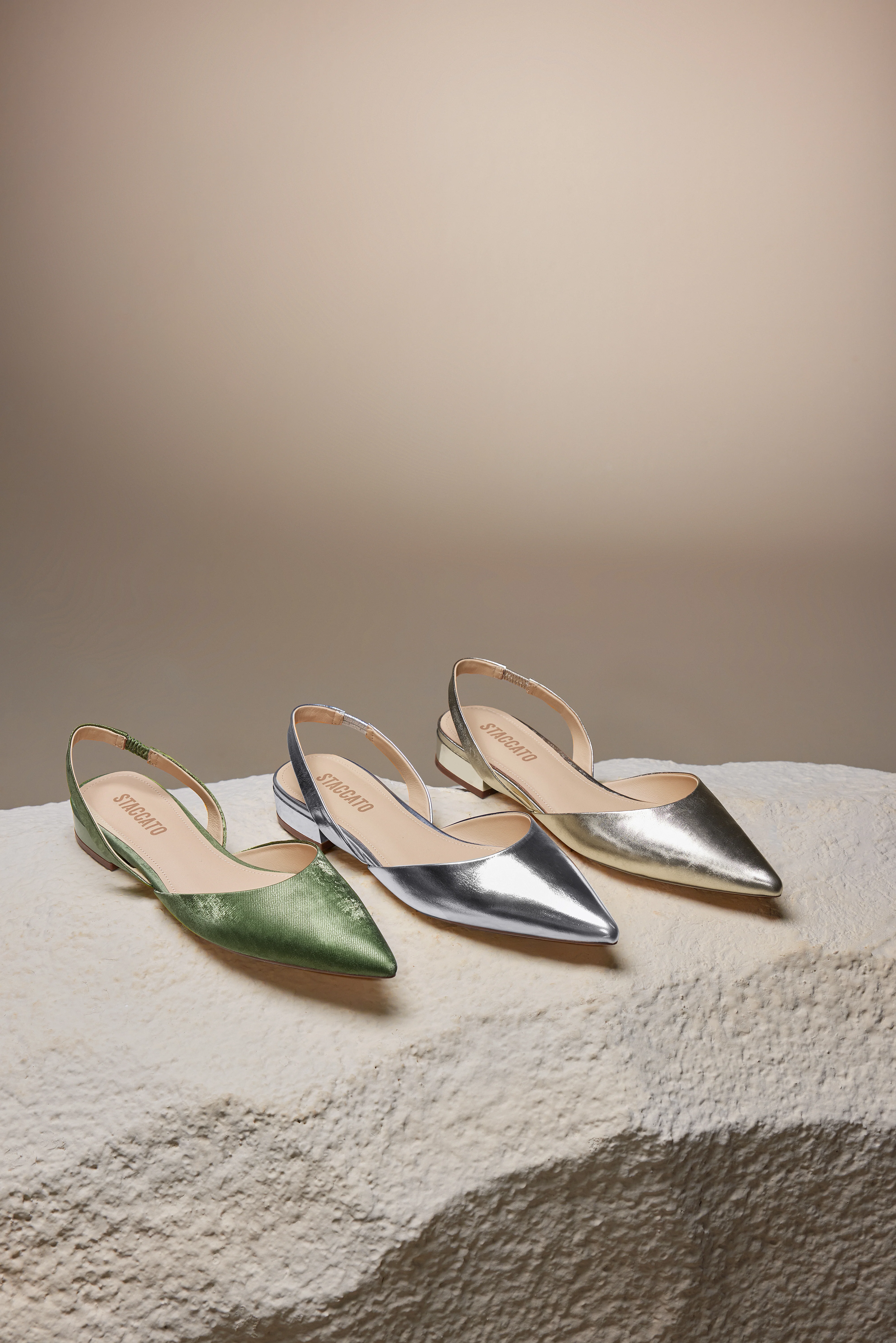Sandals - Leather Pointed Toe Low Heel Slingback Sandals S5024 - Image 9