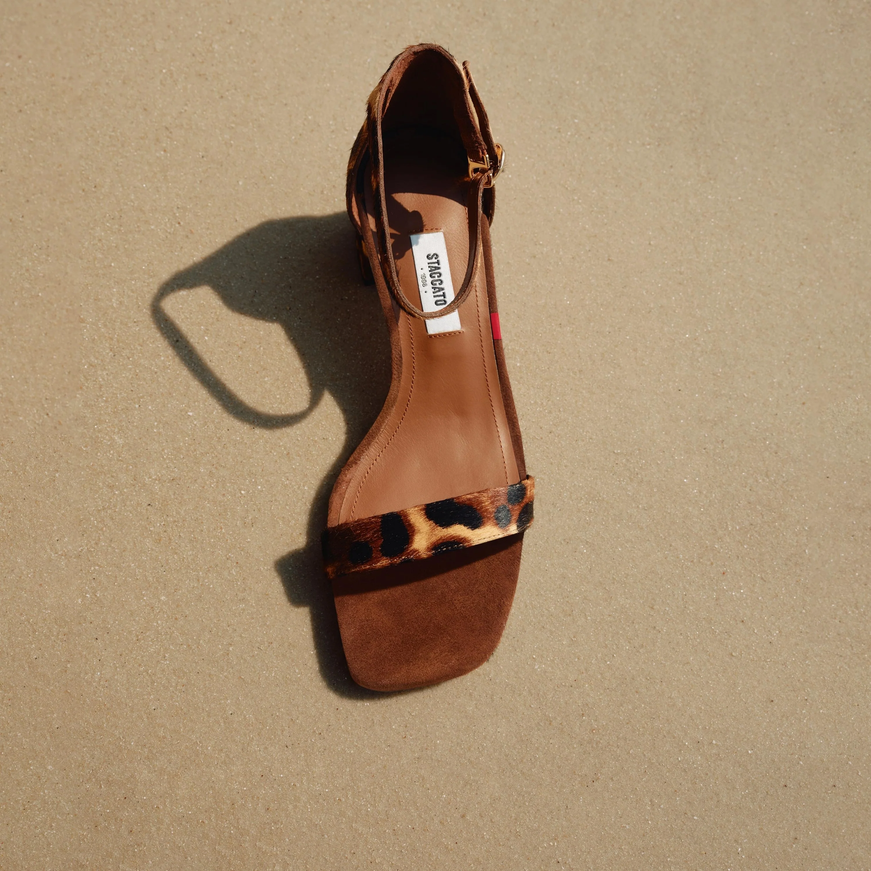 Sandals - "Marguerite" Leather Wide-Strap Heels EBI02 - Image 6