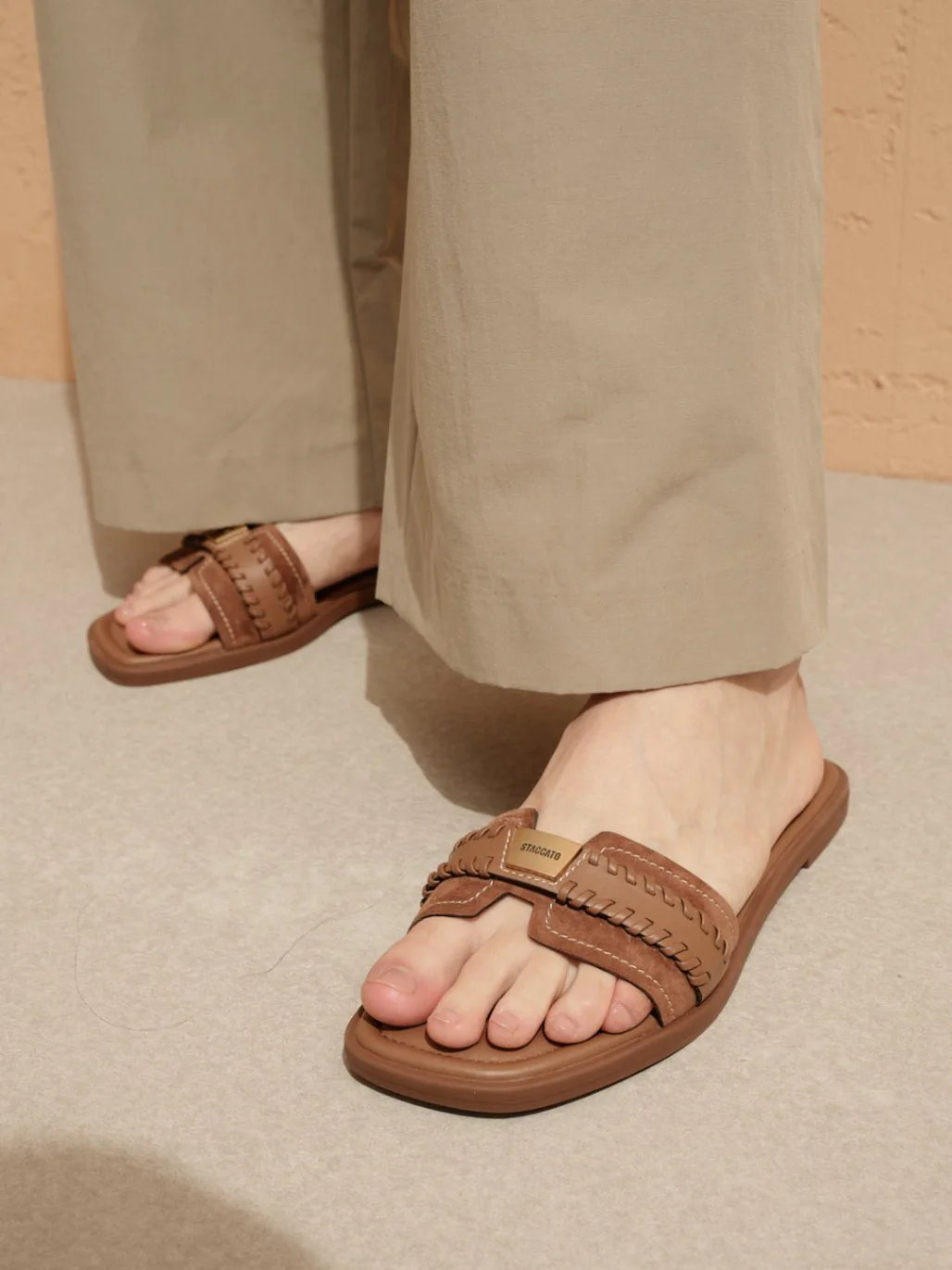 Sandals - Tropic Lush Square Open Toe Braided Slide Sandals EEQ06 - Image 2