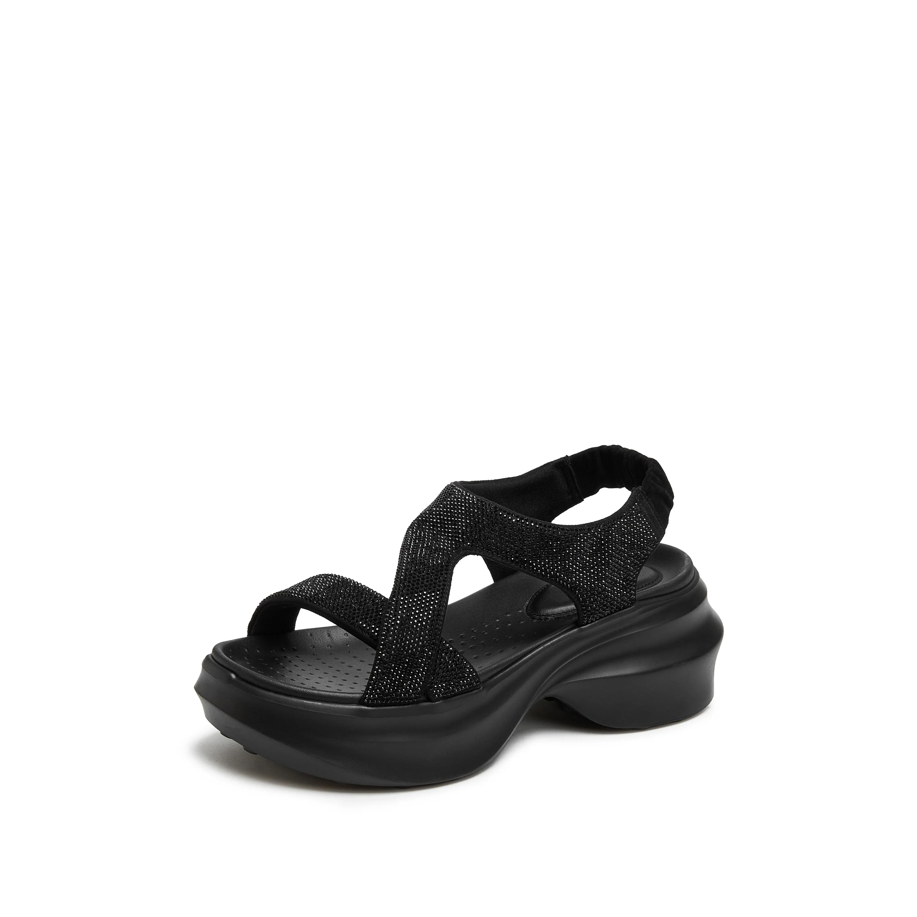 Sandals - Textured Fabric Platform Sport Sandals EE507 - Image 6