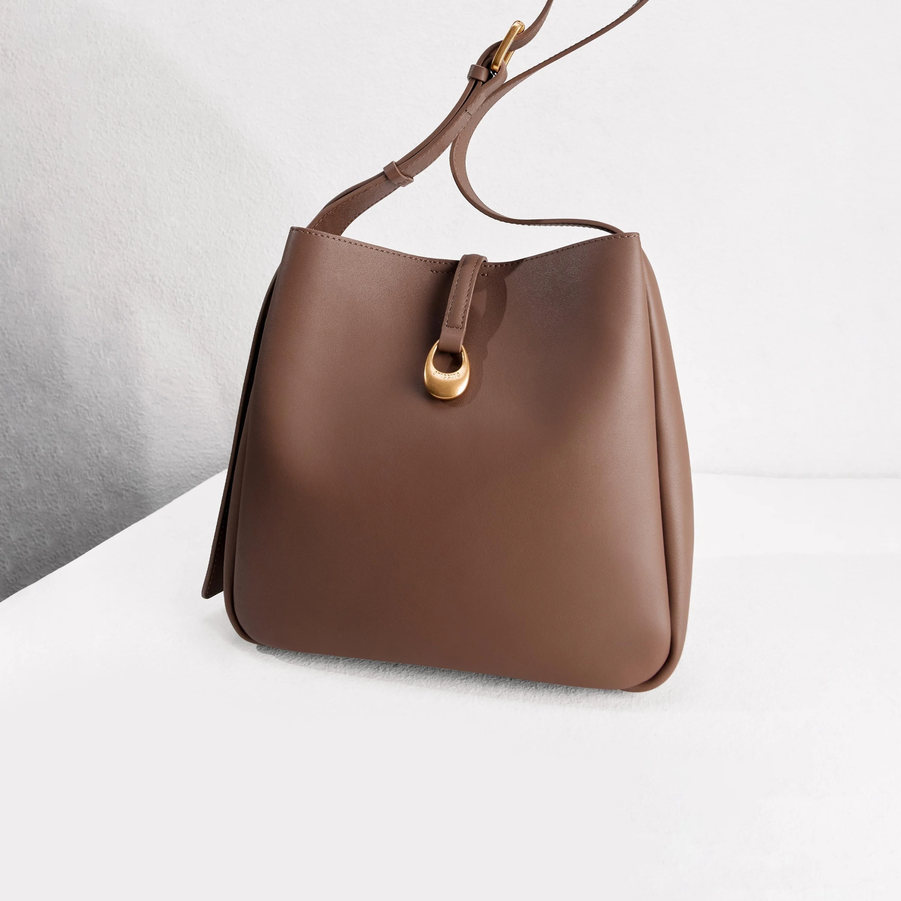 Shoulder Bag - Minimalist Cream Hobo Shoulder Bag X8210 - Image 7