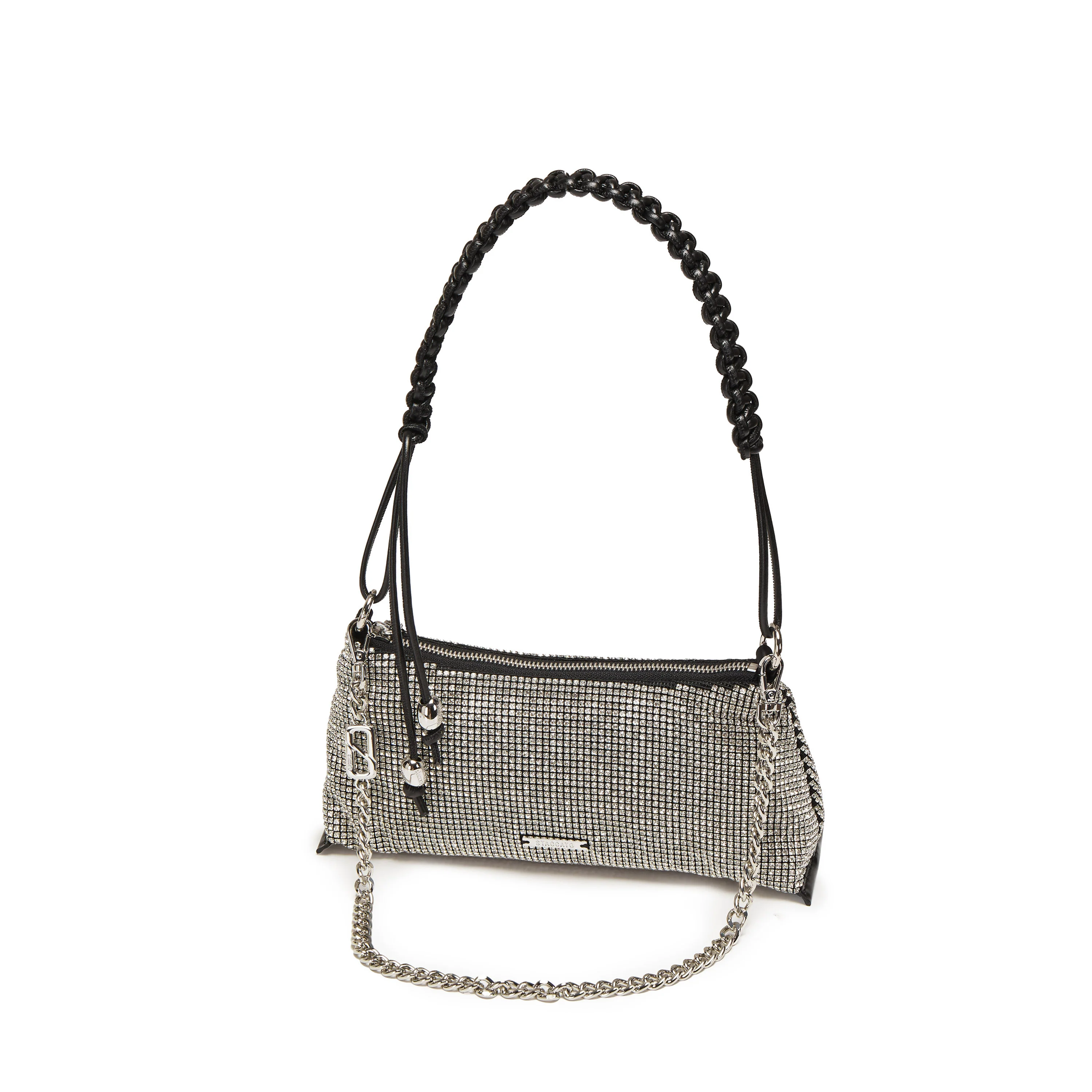 Shoulder Bag - Sparkly Silver Rhinestone Shoulder Bag X8335 - Image 4