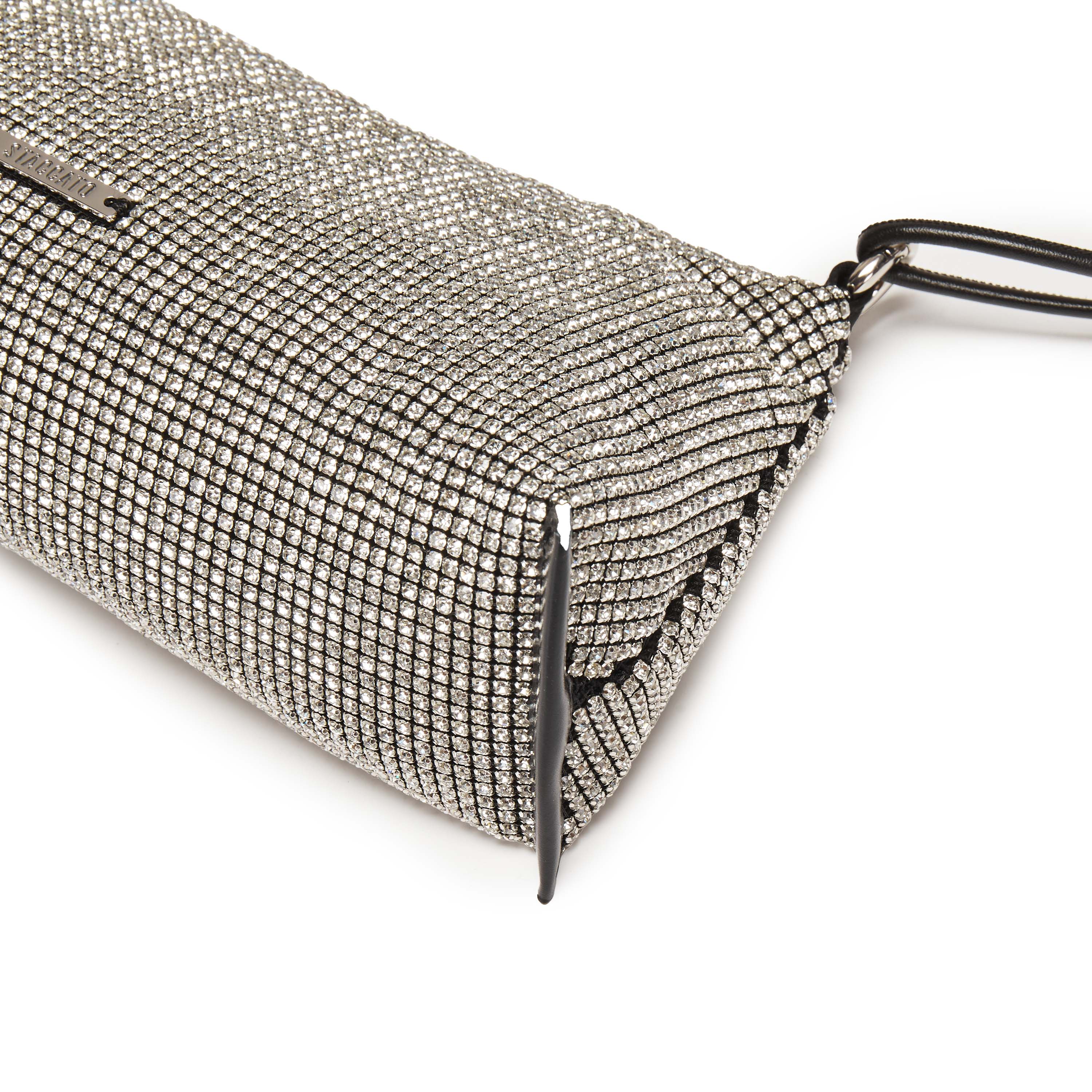 Shoulder Bag - Sparkly Silver Rhinestone Shoulder Bag X8335 - Image 6