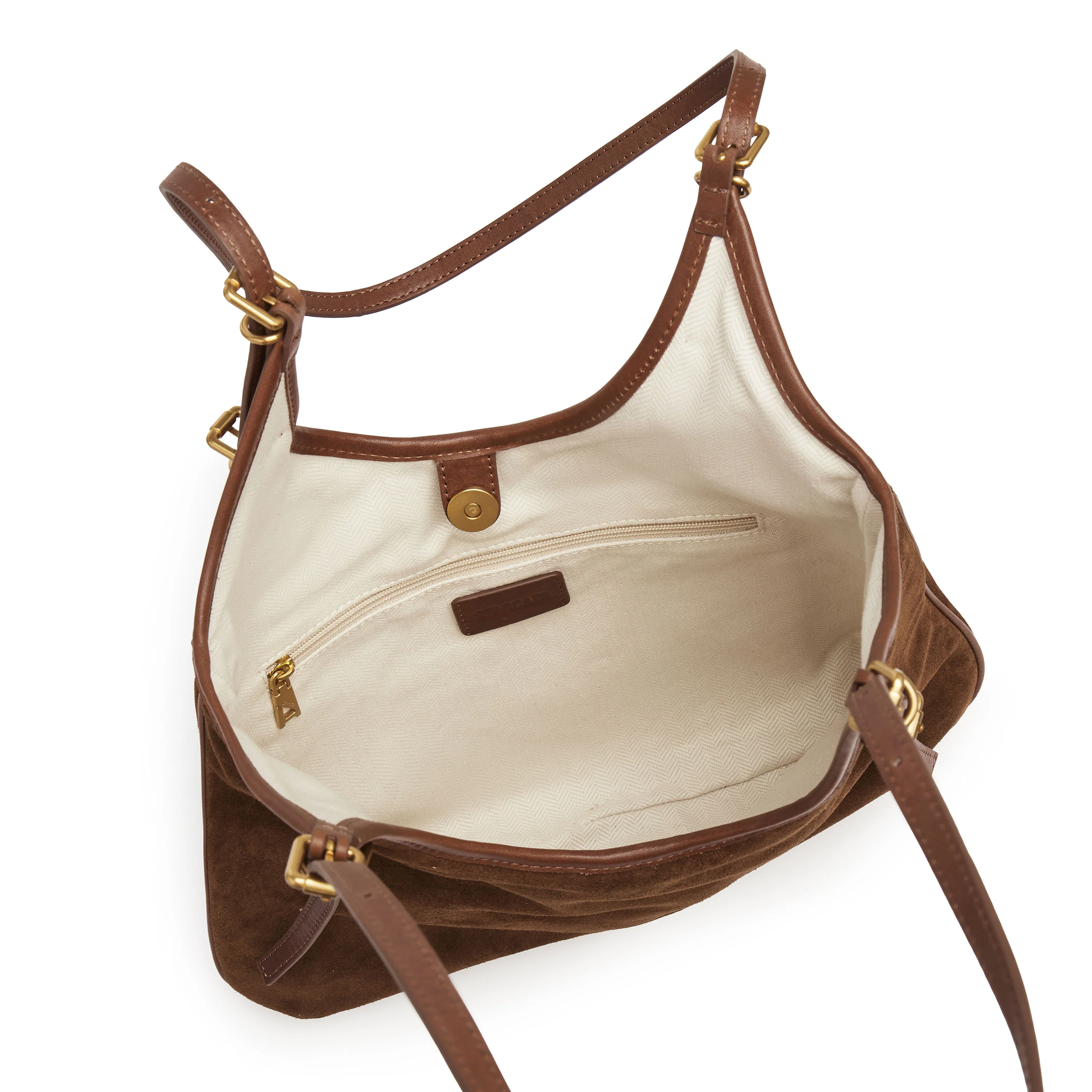 Shoulder Bag -Vintage Brown Suede Hobo Bag X8271 - Image 5
