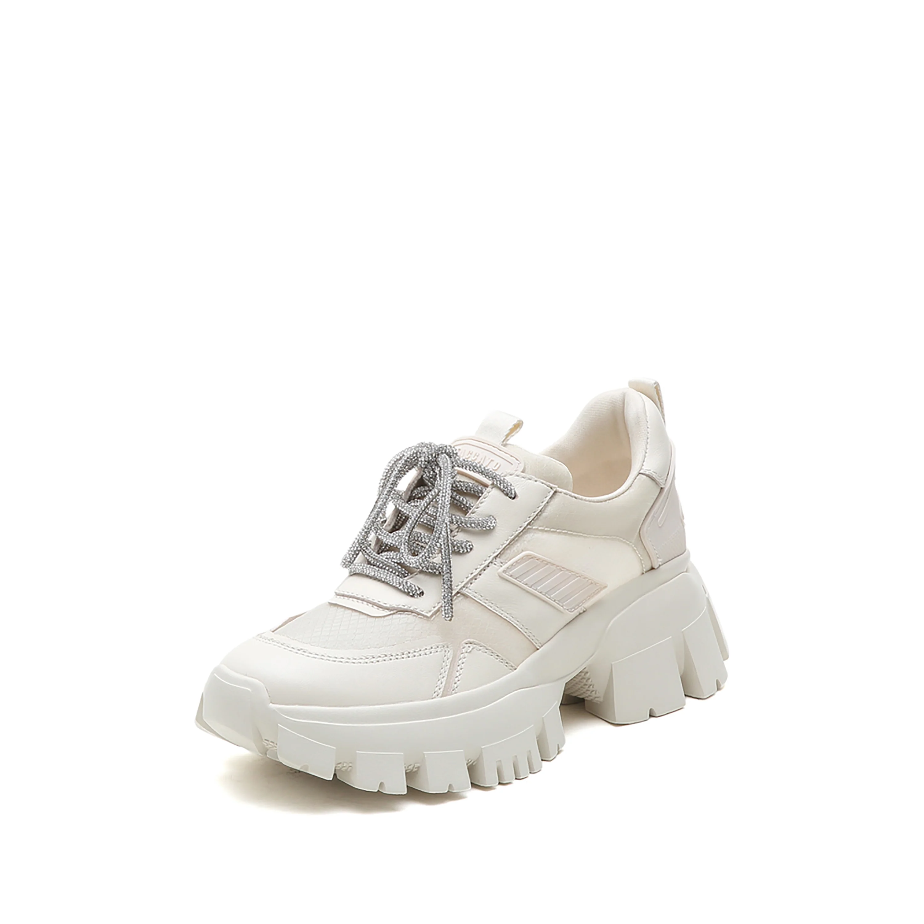 Sneakers - Glittery Laces Chunky Sole Sneaker ECE11