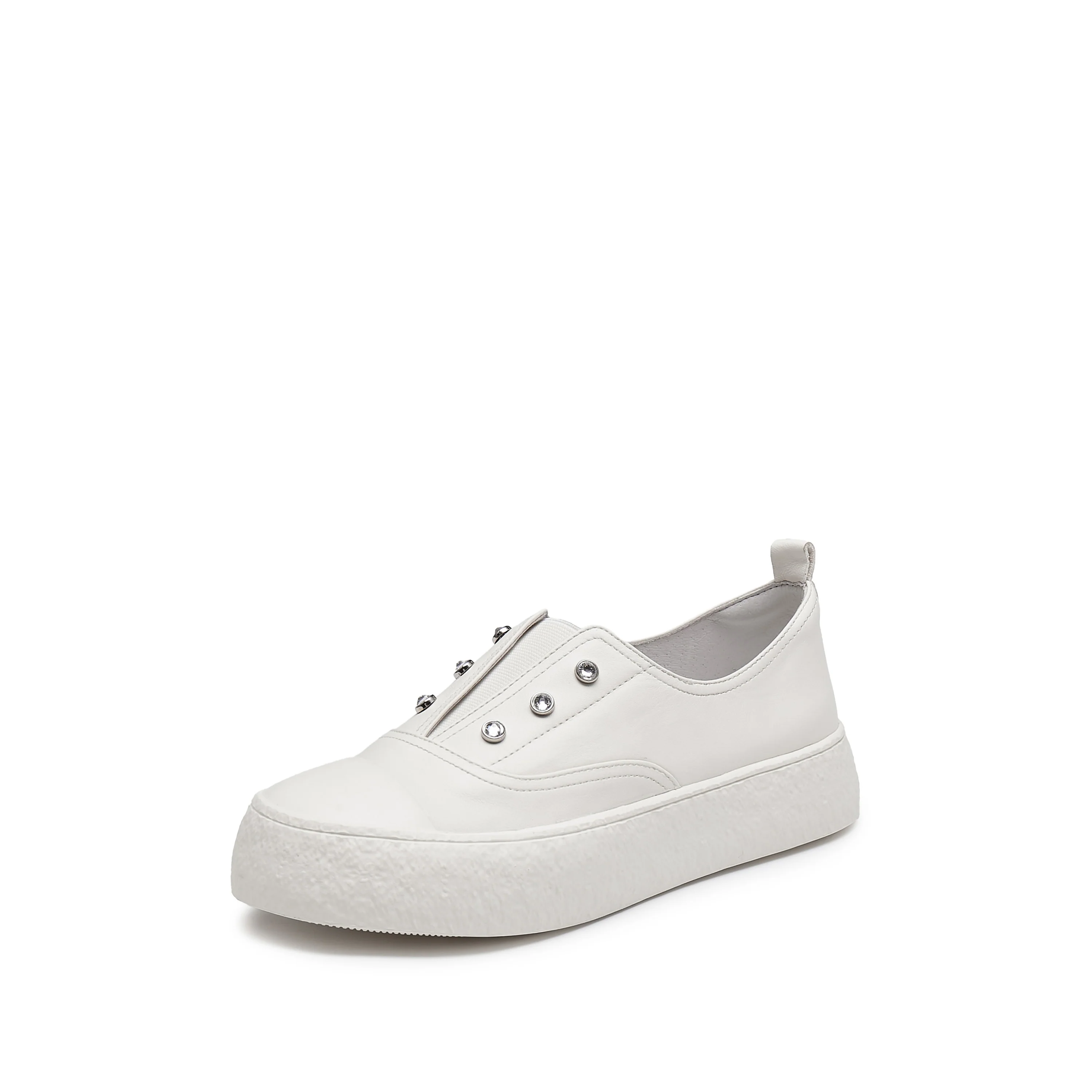 Sneakers - Leather Slip-On Sneakers F1386