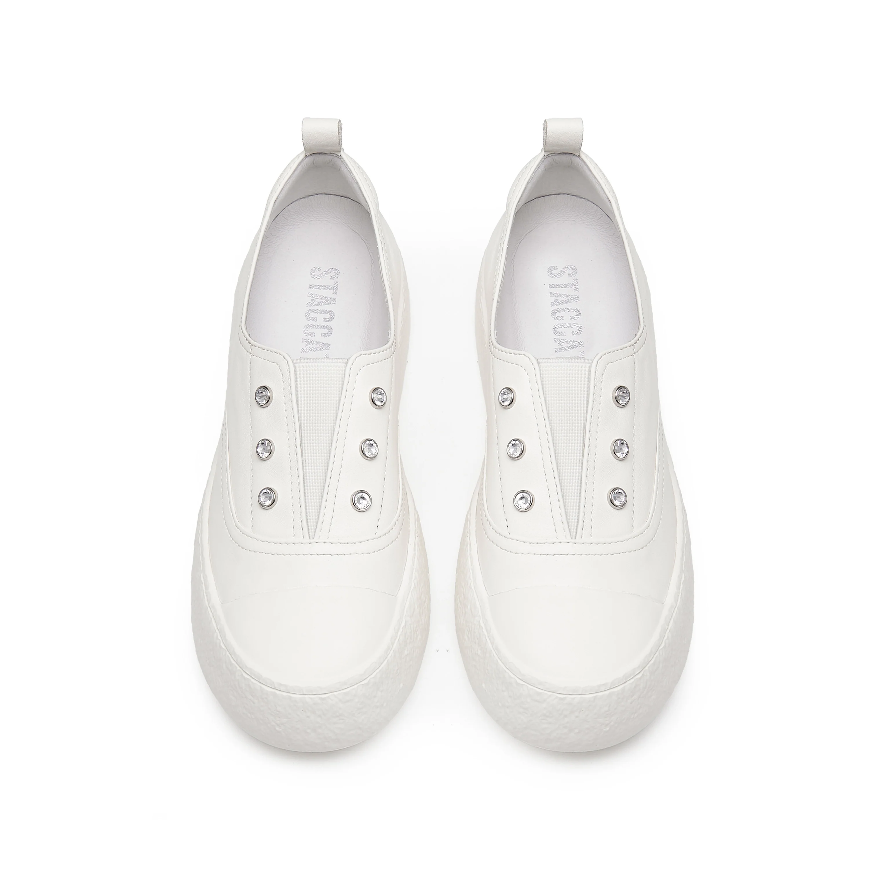 Sneakers - Leather Slip-On Sneakers F1386 - Image 2