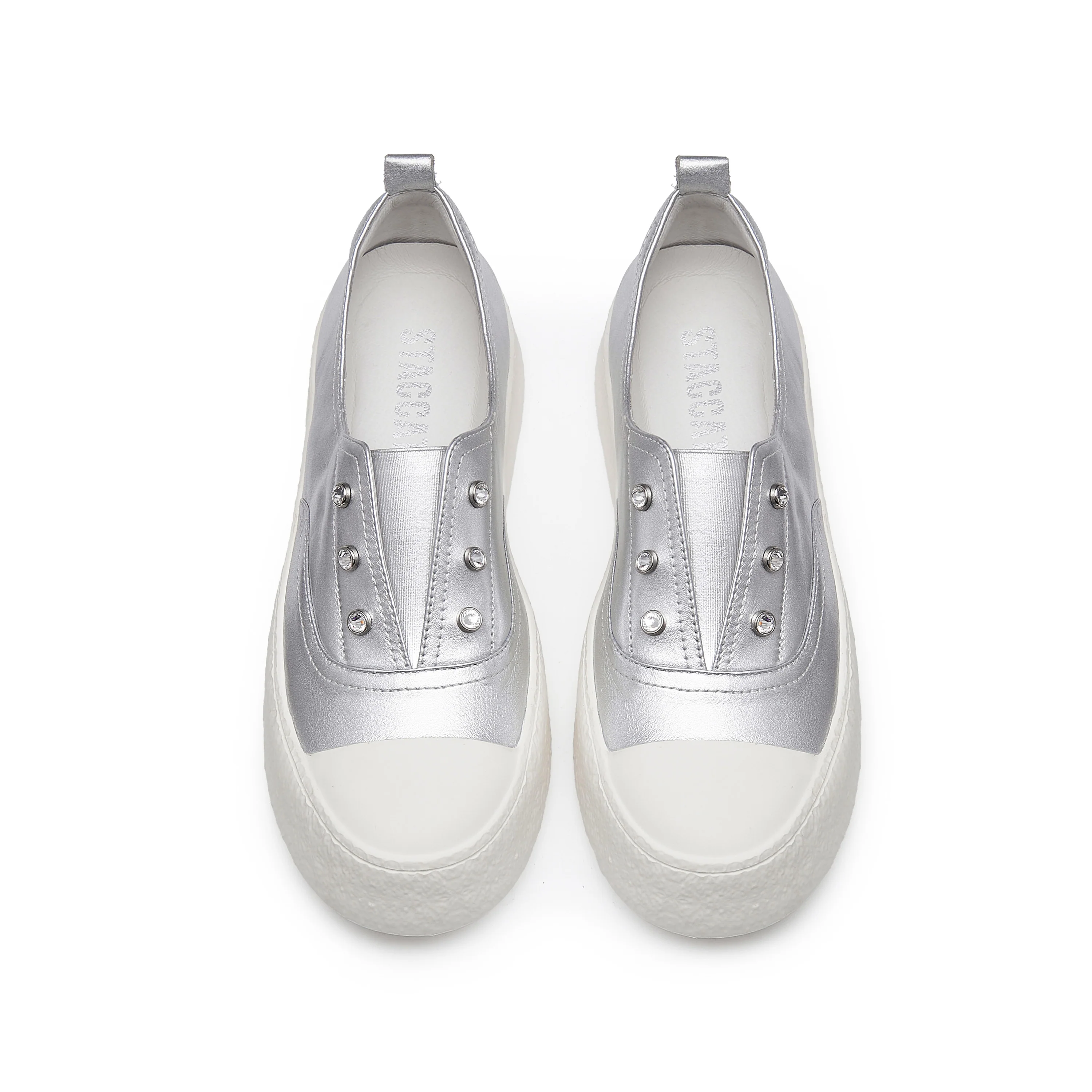 Sneakers - Leather Slip-On Sneakers F1386 - Image 5